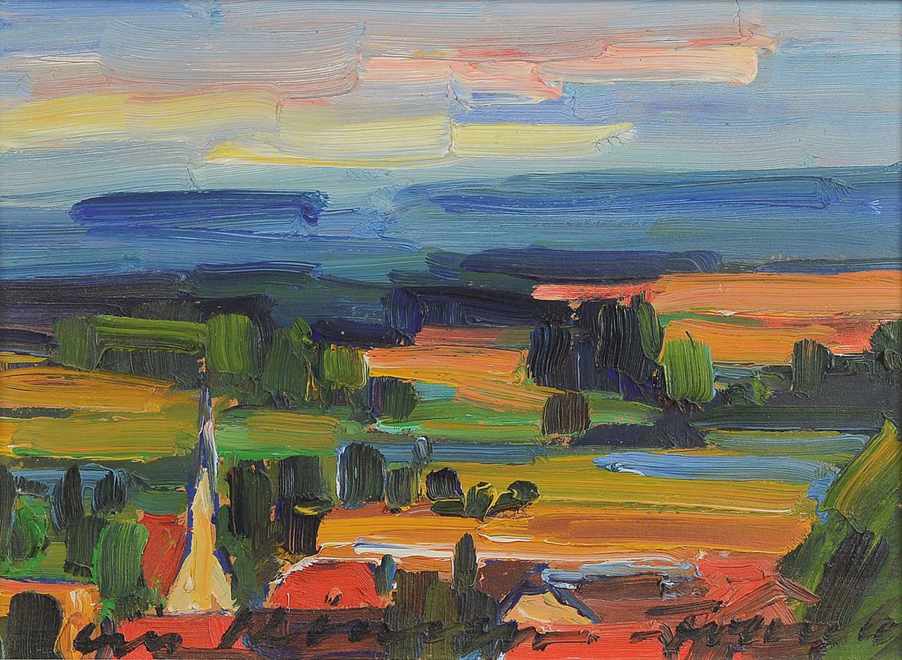 Will Klinger-Franken, 1909 Veitshöchheim- 1986 Ramsau, Sammlung aus 5 Arbeiten in Öl auf Holz, alle signiert und gleich gerahmt, je ca. 20x28cm, R. ...