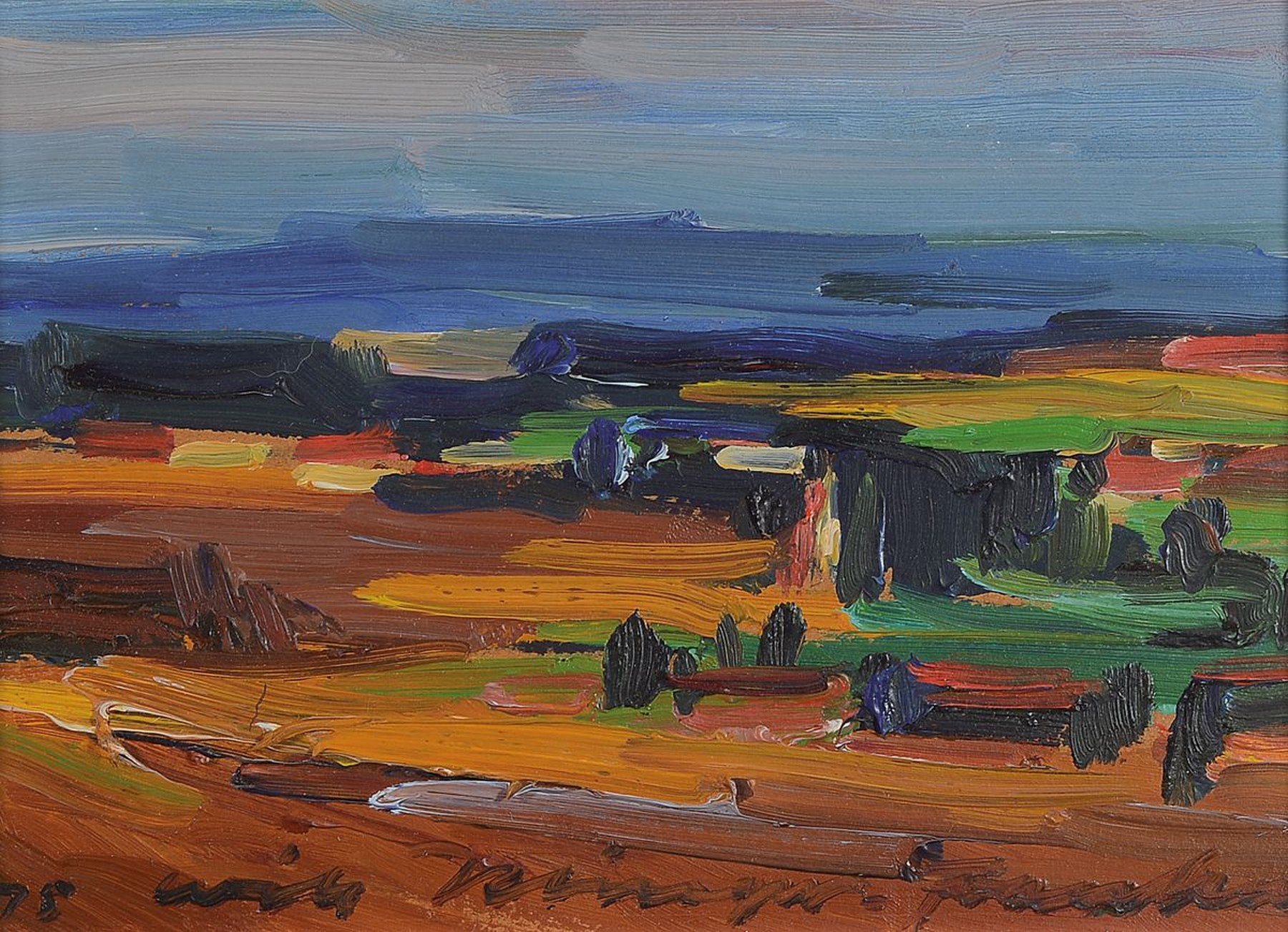 Detail a: Will Klinger-Franken, 1909 Veitshöchheim- 1986 Ramsau, Sammlung aus 5 Arbeiten in Öl auf Holz, alle signiert und gleich gerahmt, je ca. 20x28cm, R. ...