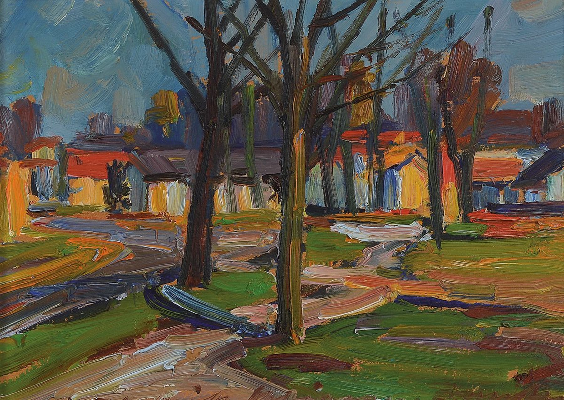 Detail c: Will Klinger-Franken, 1909 Veitshöchheim- 1986 Ramsau, Sammlung aus 5 Arbeiten in Öl auf Holz, alle signiert und gleich gerahmt, je ca. 20x28cm, R. ...