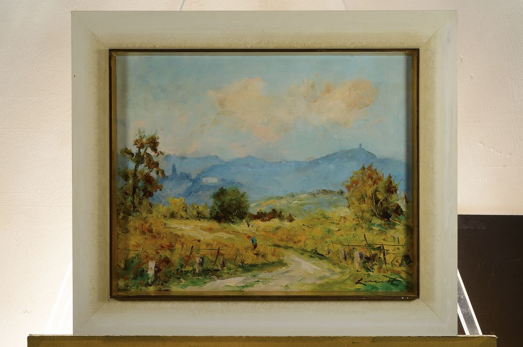Detail k: Robert Lauth, 1896-1985 Ludwigshafen, Blick vom Feuerberg auf Limburg, Öl/Malkarton, rechts unten signiert, ca. 40x50cm, R. ca. 54x64cm