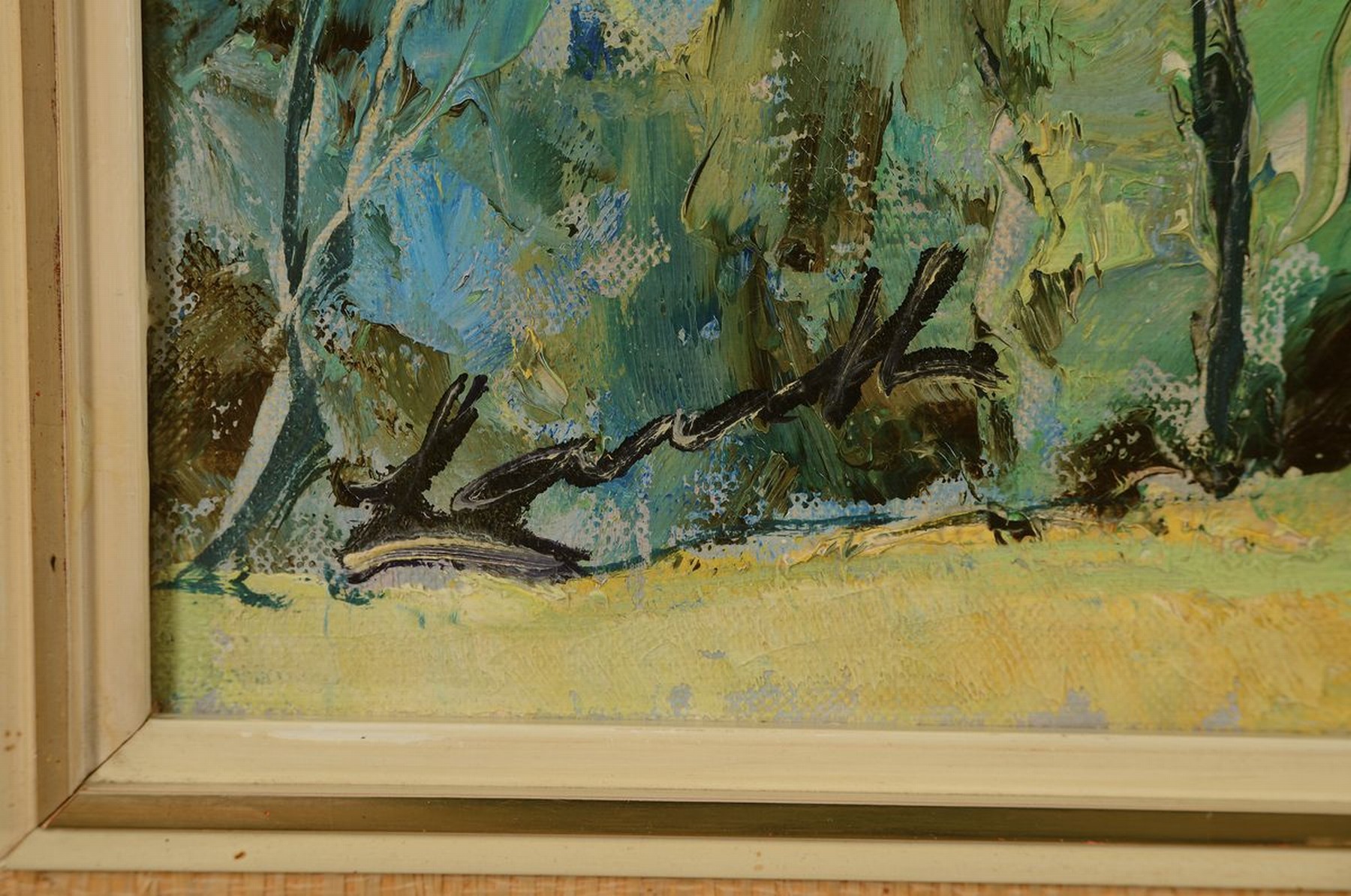 Detail a: Robert Lauth, 1896-1985 Ludwigshafen, Bucht von La Spezia, Öl/Lwd, links unten signiert, ca. 48x82cm, R. ca. 67x103cm