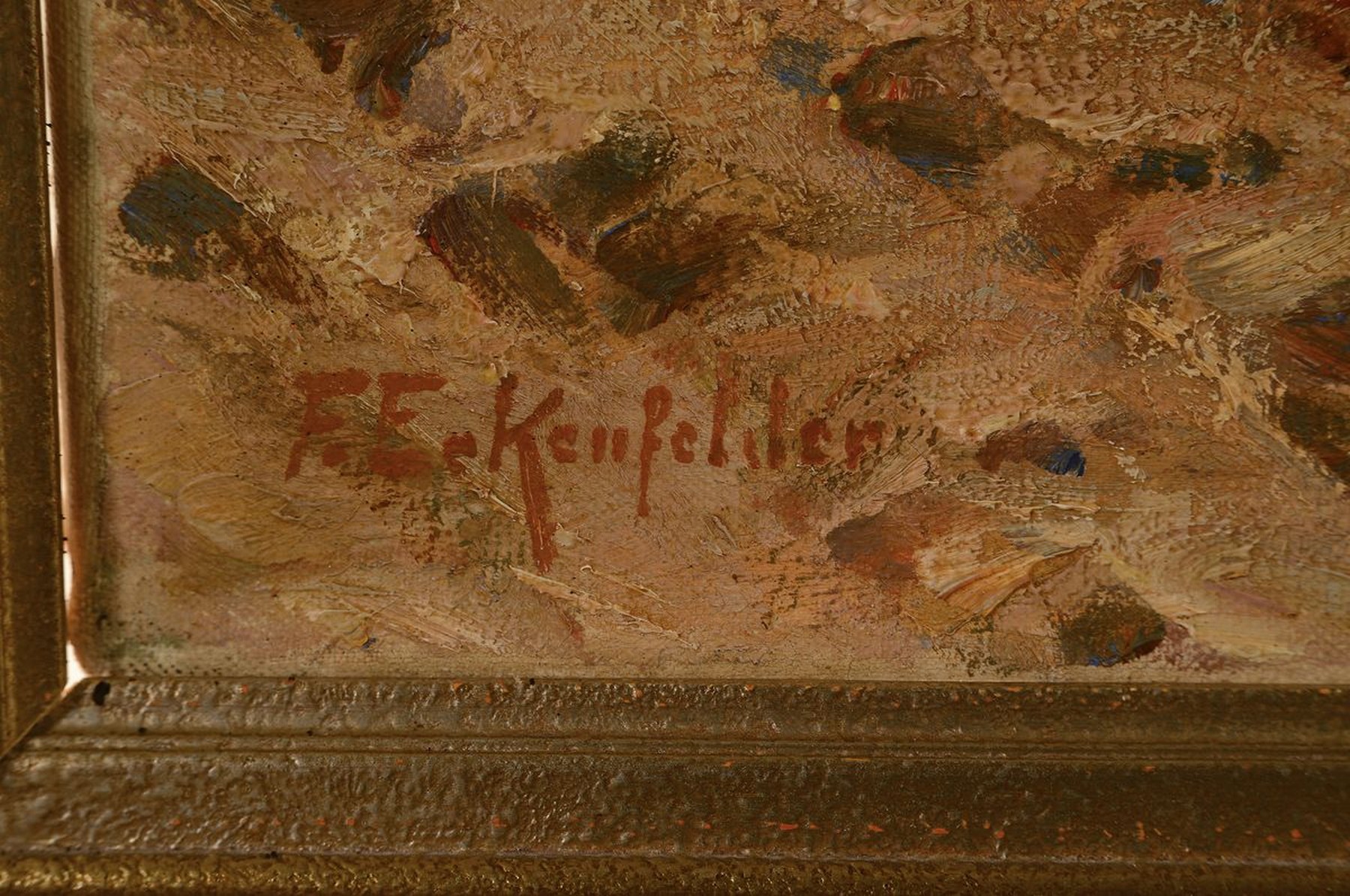 Detail a: Friedrich Eckenfelder, 1861 Bern-1938 Balingen, Studium bei Hölder in Rottweil und Löfftz in München und als Privatschüler bei Heinrich von ...