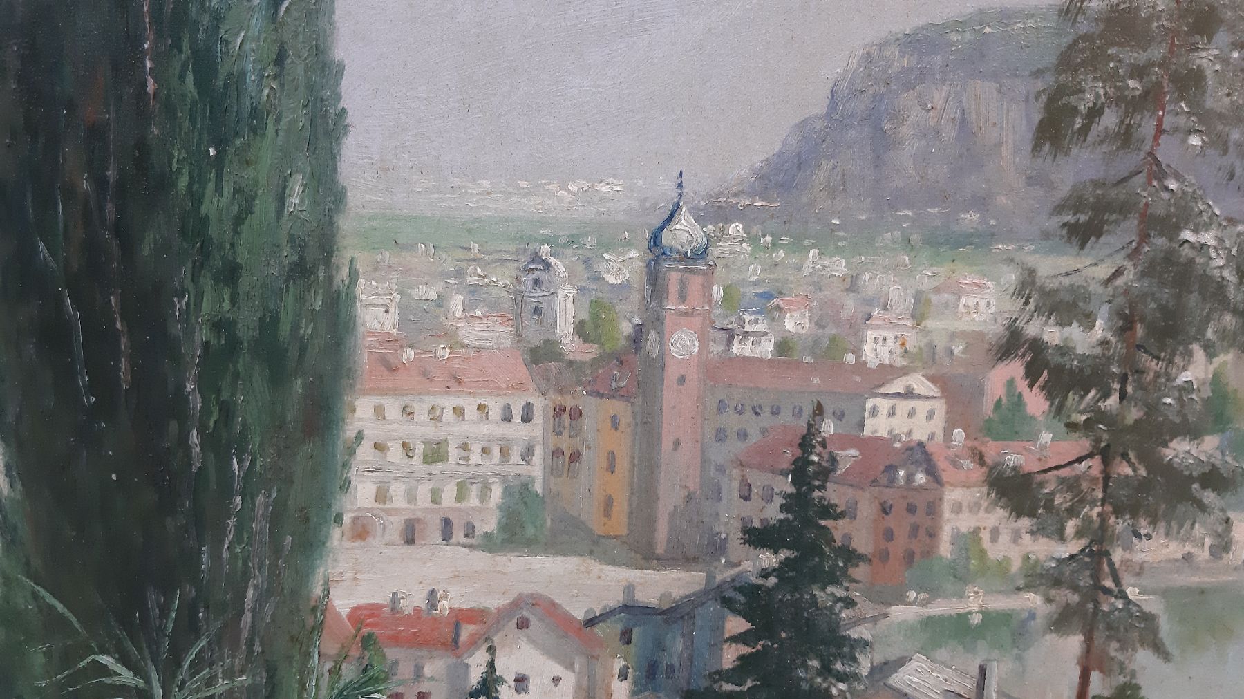Detail j: Wilhelm Dohmann, 1884 Bühne-1945 Atzelgift, Blick auf Menaggio am Comer See, Öl/Lwd, rechts unten signiert, ca. 85x71cm, R. ca. 102x87cm