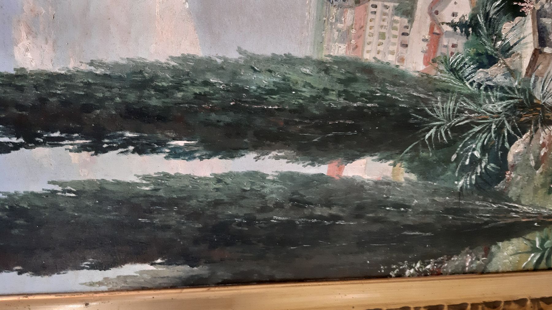 Detail k: Wilhelm Dohmann, 1884 Bühne-1945 Atzelgift, Blick auf Menaggio am Comer See, Öl/Lwd, rechts unten signiert, ca. 85x71cm, R. ca. 102x87cm