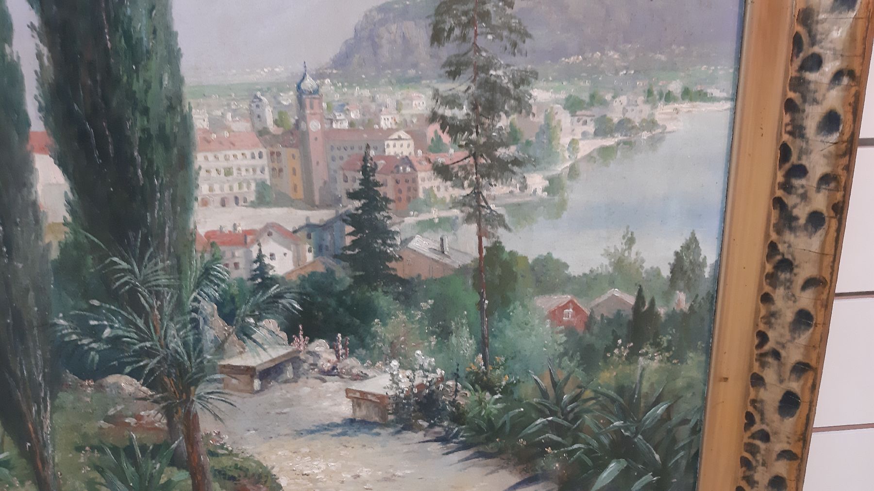 Detail m: Wilhelm Dohmann, 1884 Bühne-1945 Atzelgift, Blick auf Menaggio am Comer See, Öl/Lwd, rechts unten signiert, ca. 85x71cm, R. ca. 102x87cm
