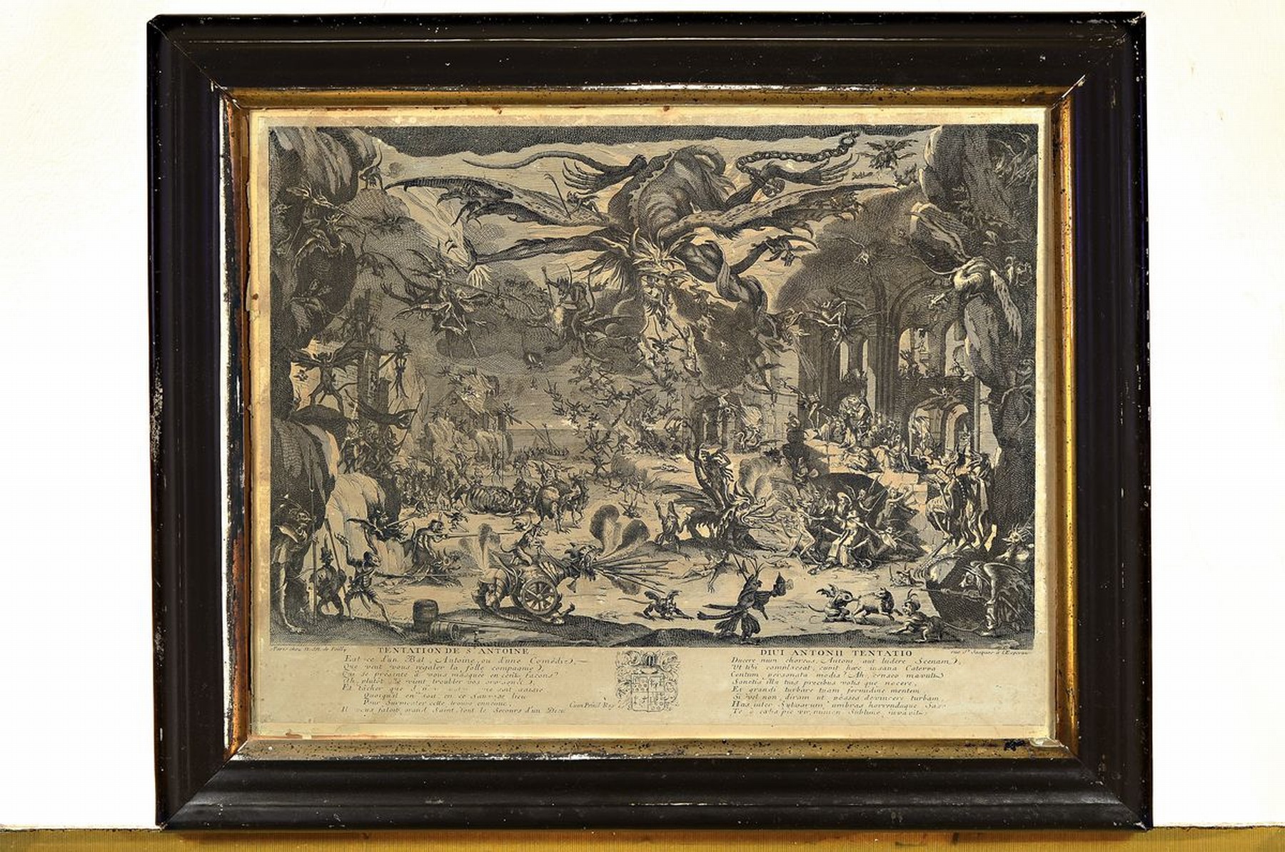 Detail k: Nicolas Jean Baptiste Poilly, 1712-1758, Tentation de S. Antoine nach Jacques Callot, 1592-1635, die Versuchung des Hl. Antonius, Kupferstich, ca. ...