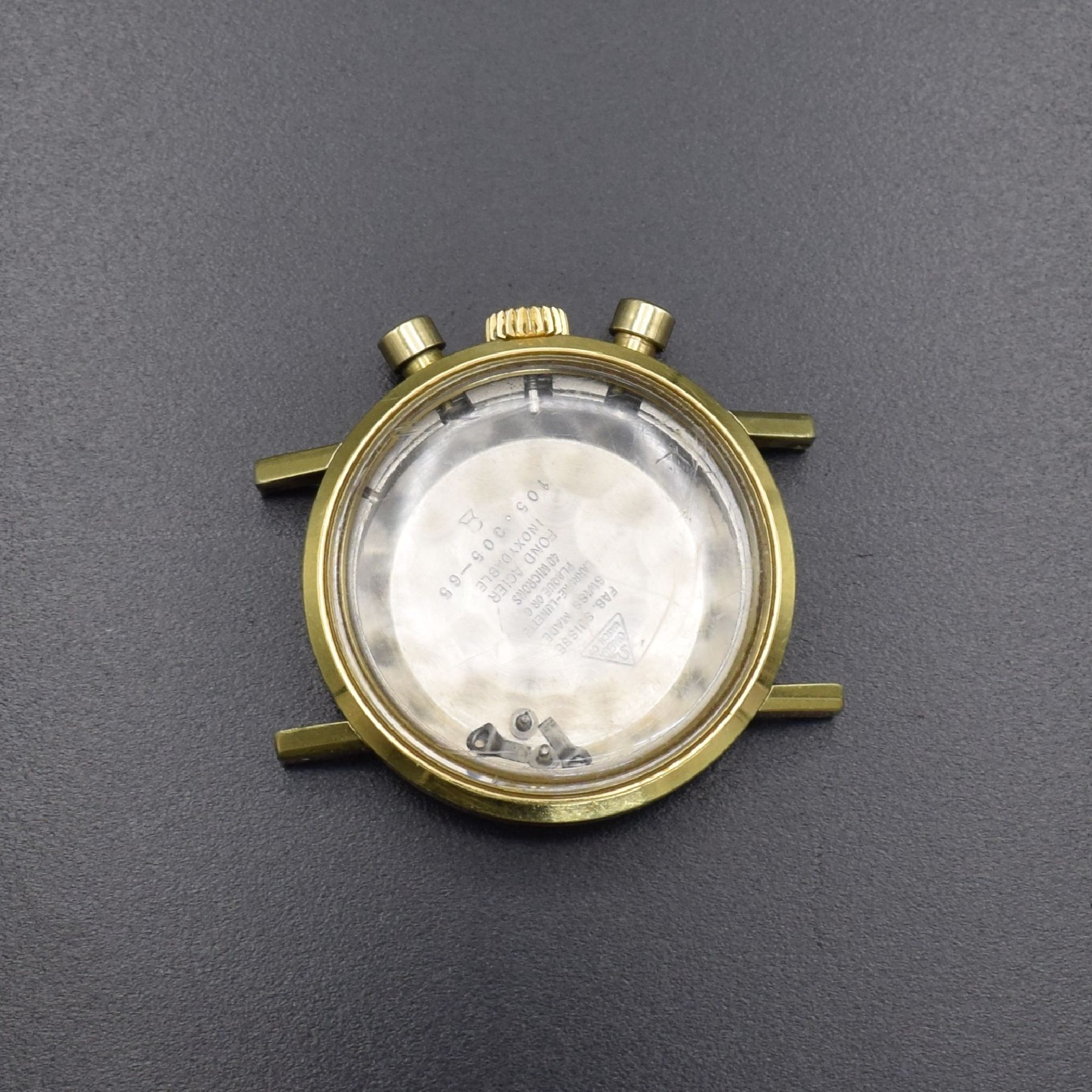 Detail d: OMEGA Konvolut für Ref. 105.005-65 / Kal. 321, Schweiz um 1965, verg. Geh., mit orig. Krone, Drücker, silb. orig. Seamaster Zifferbl. & Zeigersatz, ...