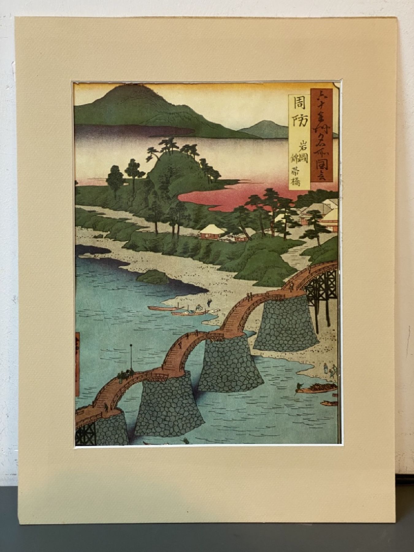 Detail d: Japanischer Farbholzschnitt, Ando Hiroshige, um 1830-40, ca. 34x23cm