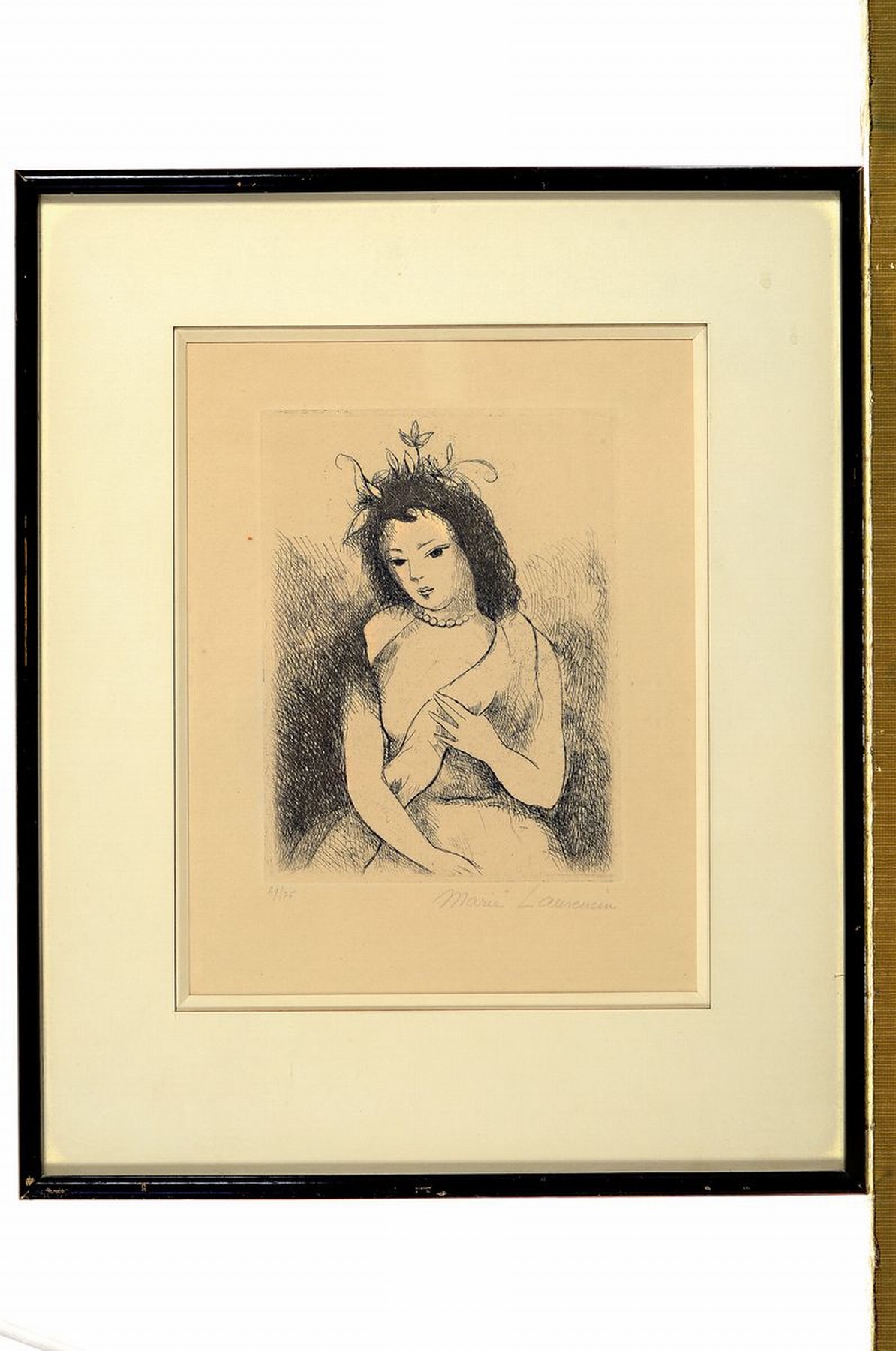 Detail k: Marie Laurencin, 1883-1956, Fillette, Radierung, handsigniert und num. 69/75, ca. 16x12cm, PP, u.Gl., R. ca. 35x28cm