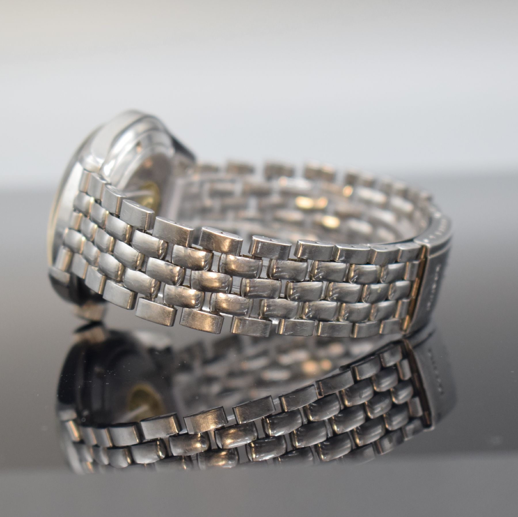 Detail i: ETERNA-MATIC KonTiki 20 Herrenarmbanduhr 37 mm mit original Gay Freres Band, Schweiz um 1970, Automatik, Edelstahlgehäuse, original Gliederband m. ...