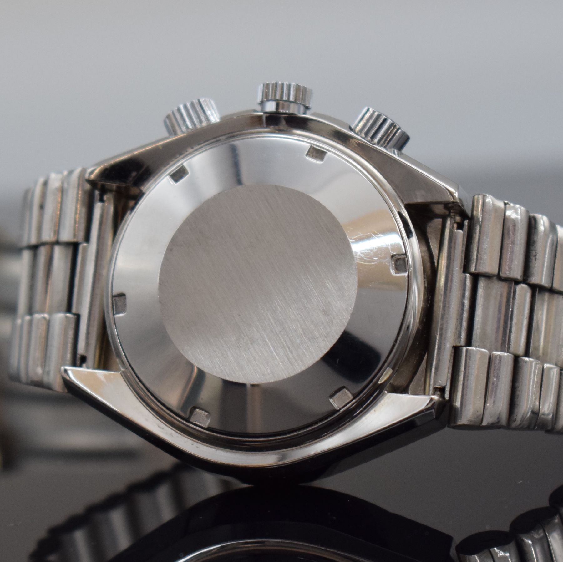 Detail g: DALIL sog. Moslems-Watch gut erhaltene Herrenarmbanduhr mit Kompass, Schweiz um 1975, Automatik, verchr. Gehäuse inkl. Stahl- Band m. Faltschl., ...