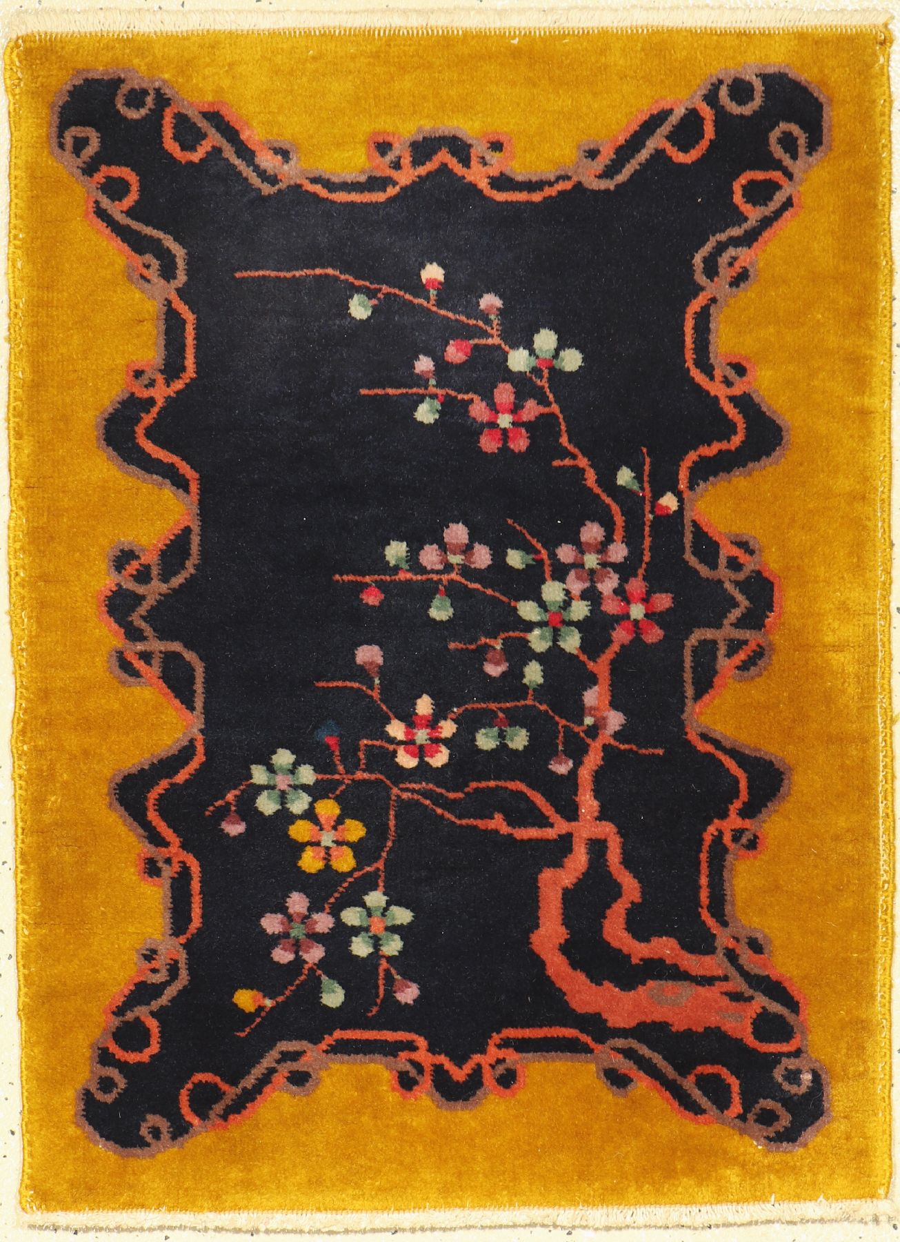 Peking alt, China, um 1930, Korkwolle, ca. 87 x 64 cm, seltenes Format, EHZ: 2-3