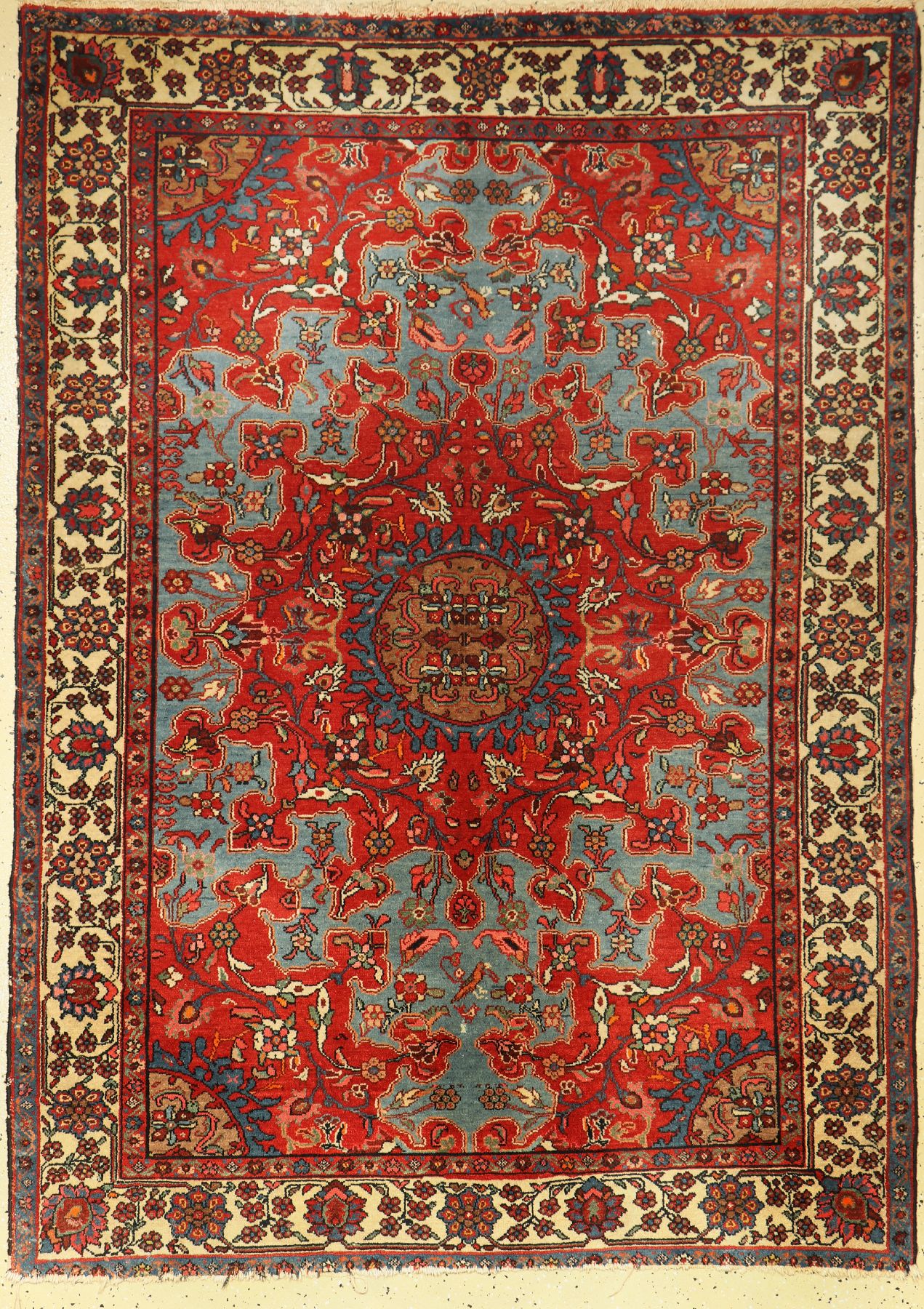 Feiner Tafresh alt, Persien, um 1930/1940, Wolle auf Baumwolle, ca. 195 x 141 cm, dekorativ, feine Knüpfung, EHZ: 3