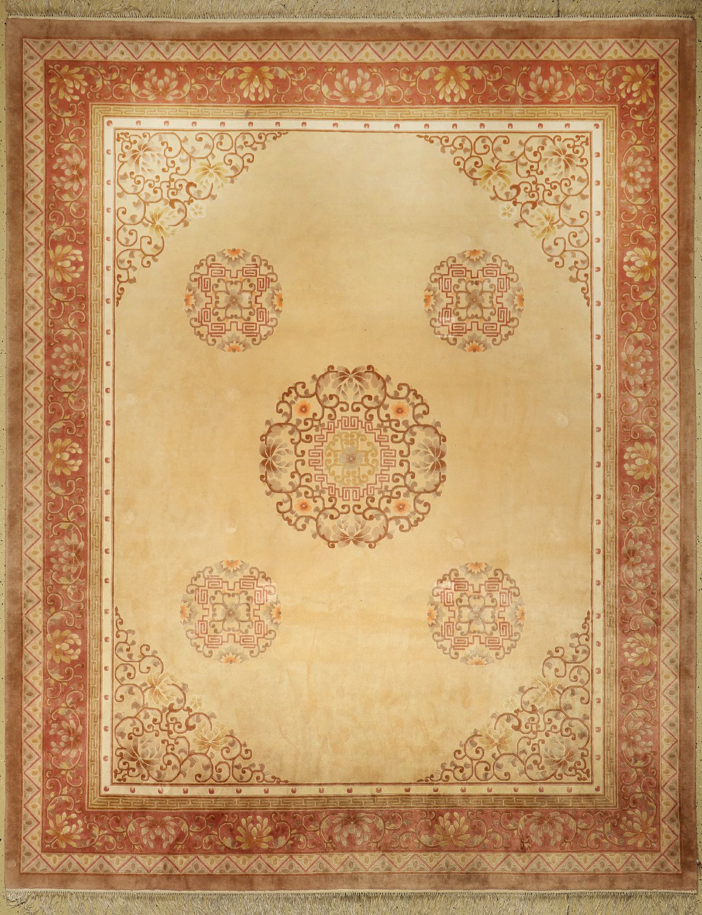 China Seide, ca. 40 Jahre, reine Naturseide, ca. 300 x 240 cm, EHZ: 3