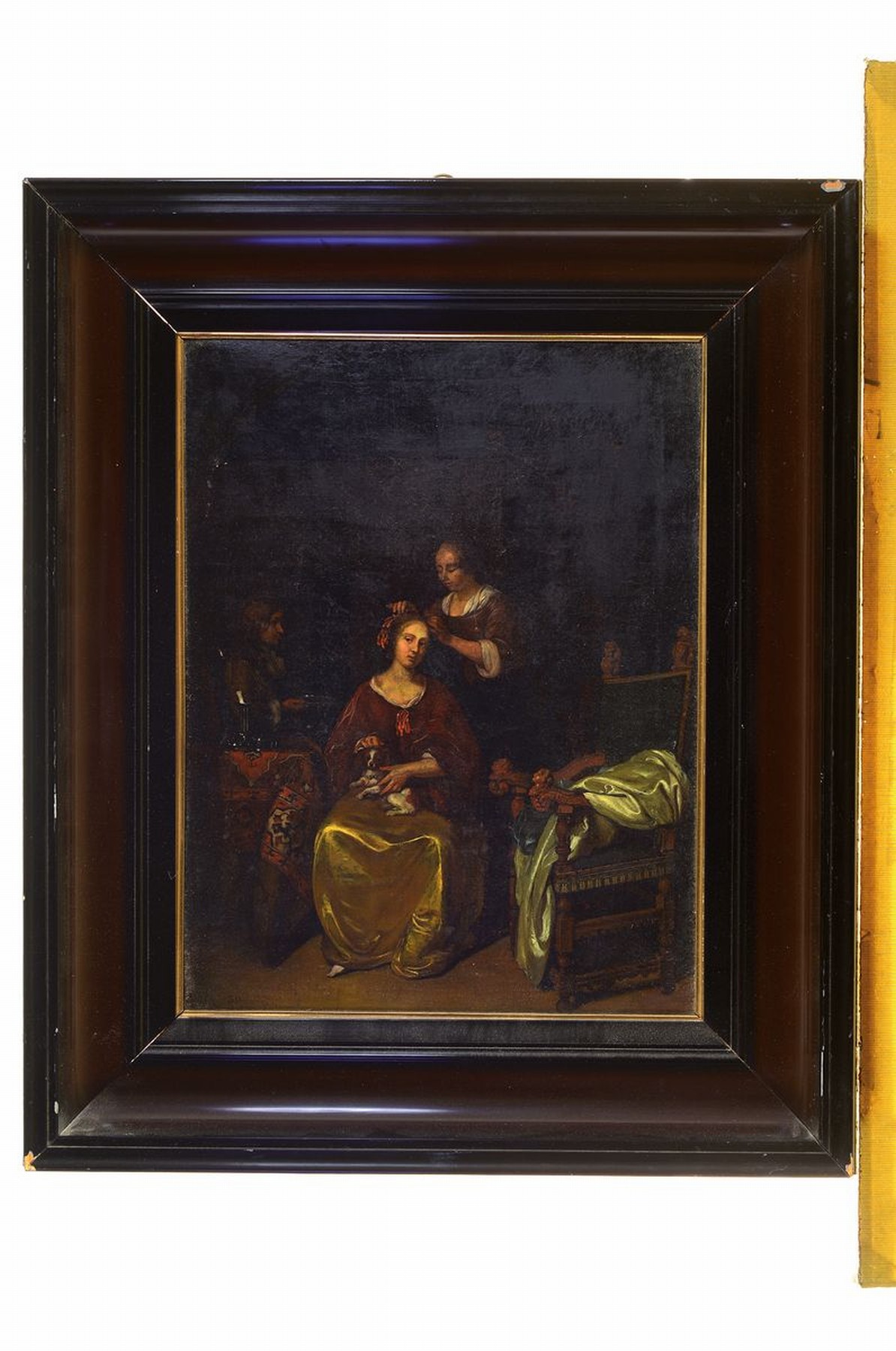 Detail k: Paul Poetzsch, 1858-1936 Dresden, Kopie nach einem Gemälde von Caspar Netscher (1639 Heidelberg-1684 Den Haag), Dame bei der Morgentoilette, ...