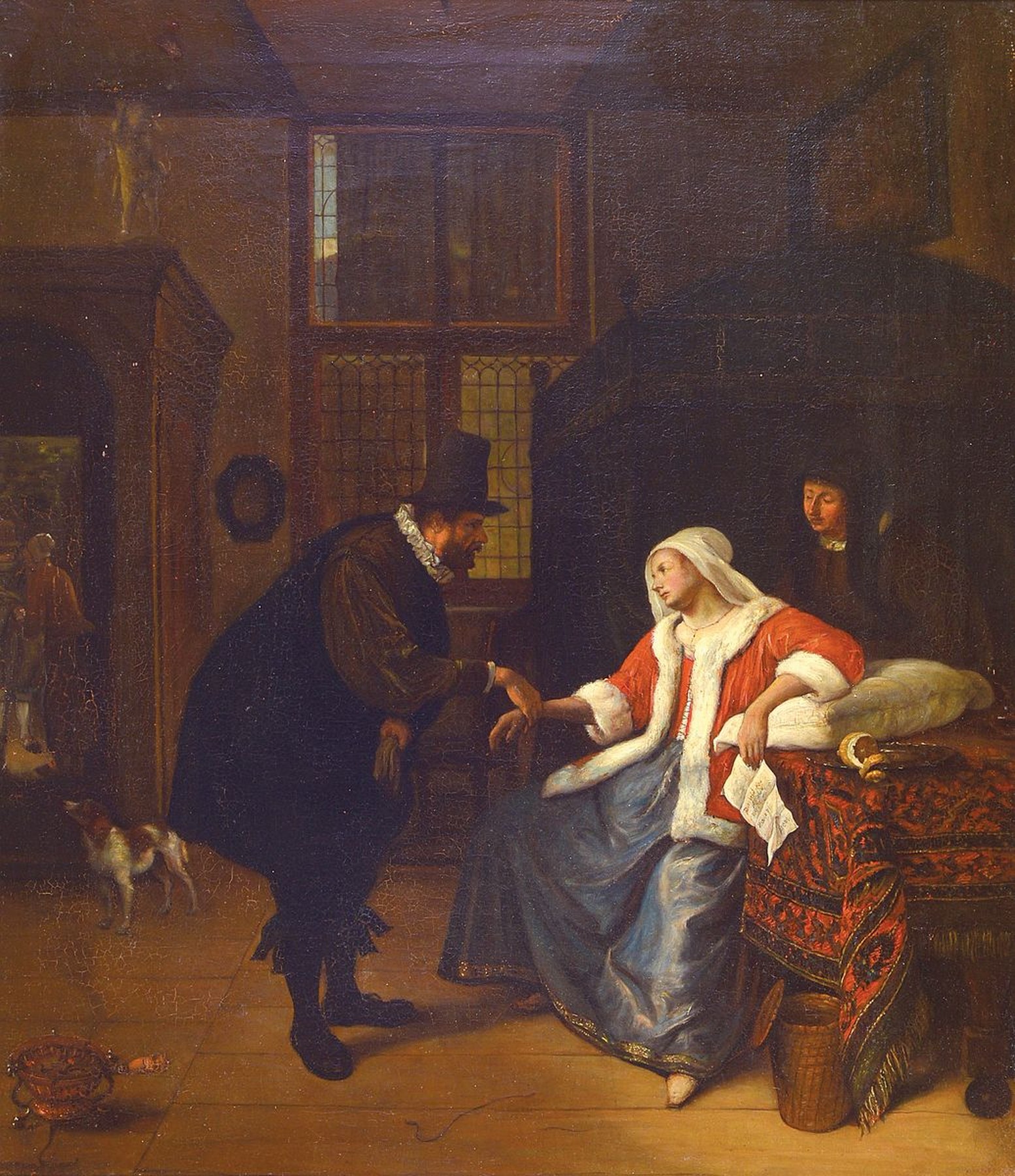 Unbekannter Künstler, deutsch, 19. Jh., qualitätvolle Kopie nach dem Gemälde von Jan Steen (1626-1679 Leiden) in der Alten Pinakothek München, ...