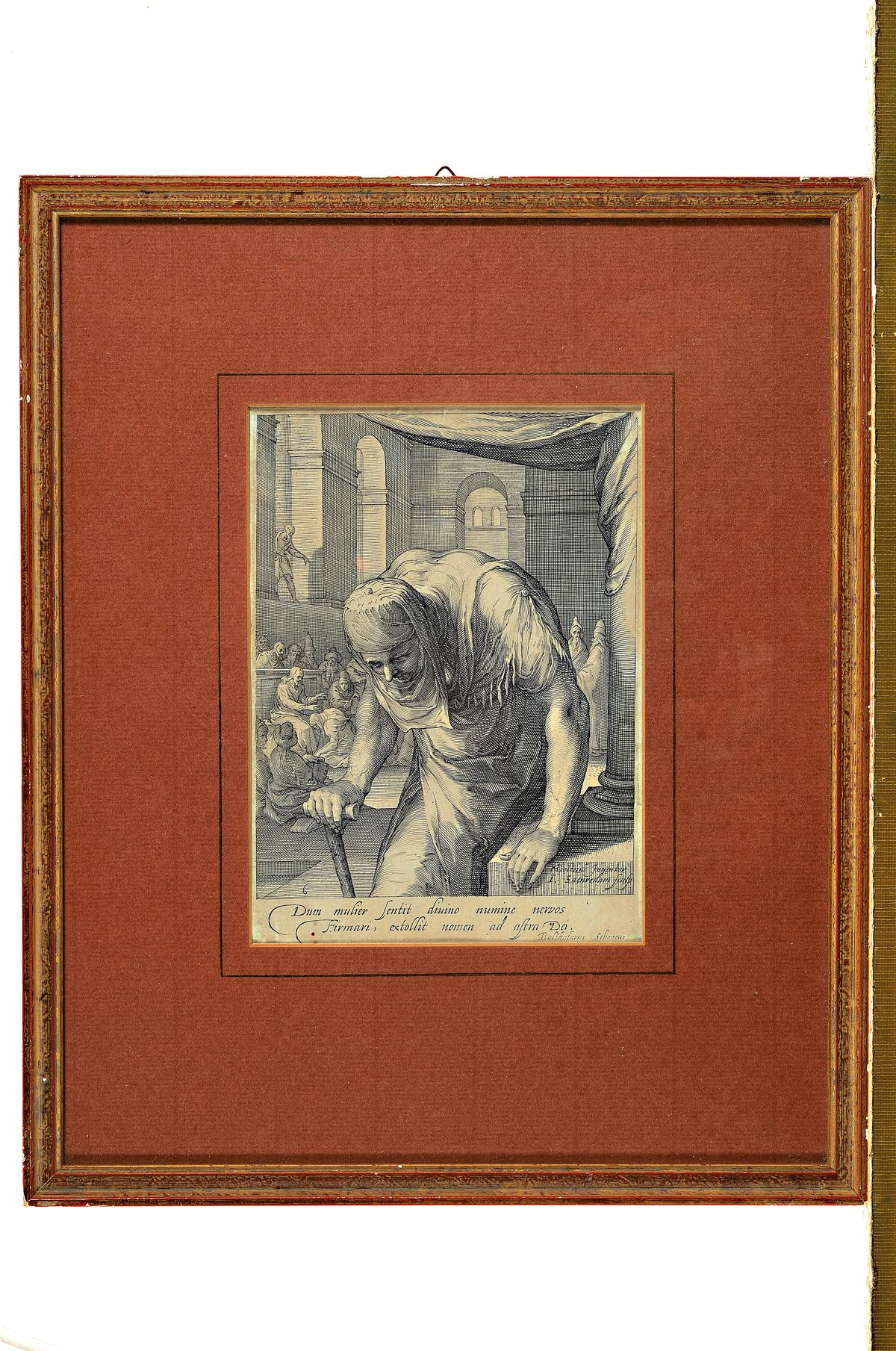 Detail l: Hendrick Goltzius, 1558 Mühlbracht - Haarlem 1617, gestochen von Balthasar Schoneus, zwei Kupferstiche, 19 x 13 cm, unter Glas, Rahmen, l. best.