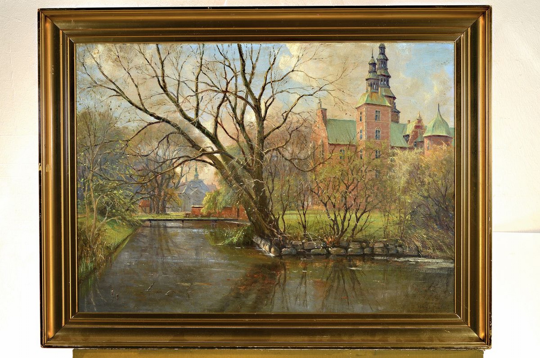 Detail k: Hans Hilsoe, 1871-1942, dänischer Maler, wohl Schlosspark von Schloss Rosenborg, Öl/Lwd, re. unten signiert, ca. 53 x 74 cm, Rahmen: 65 x 85 cm
