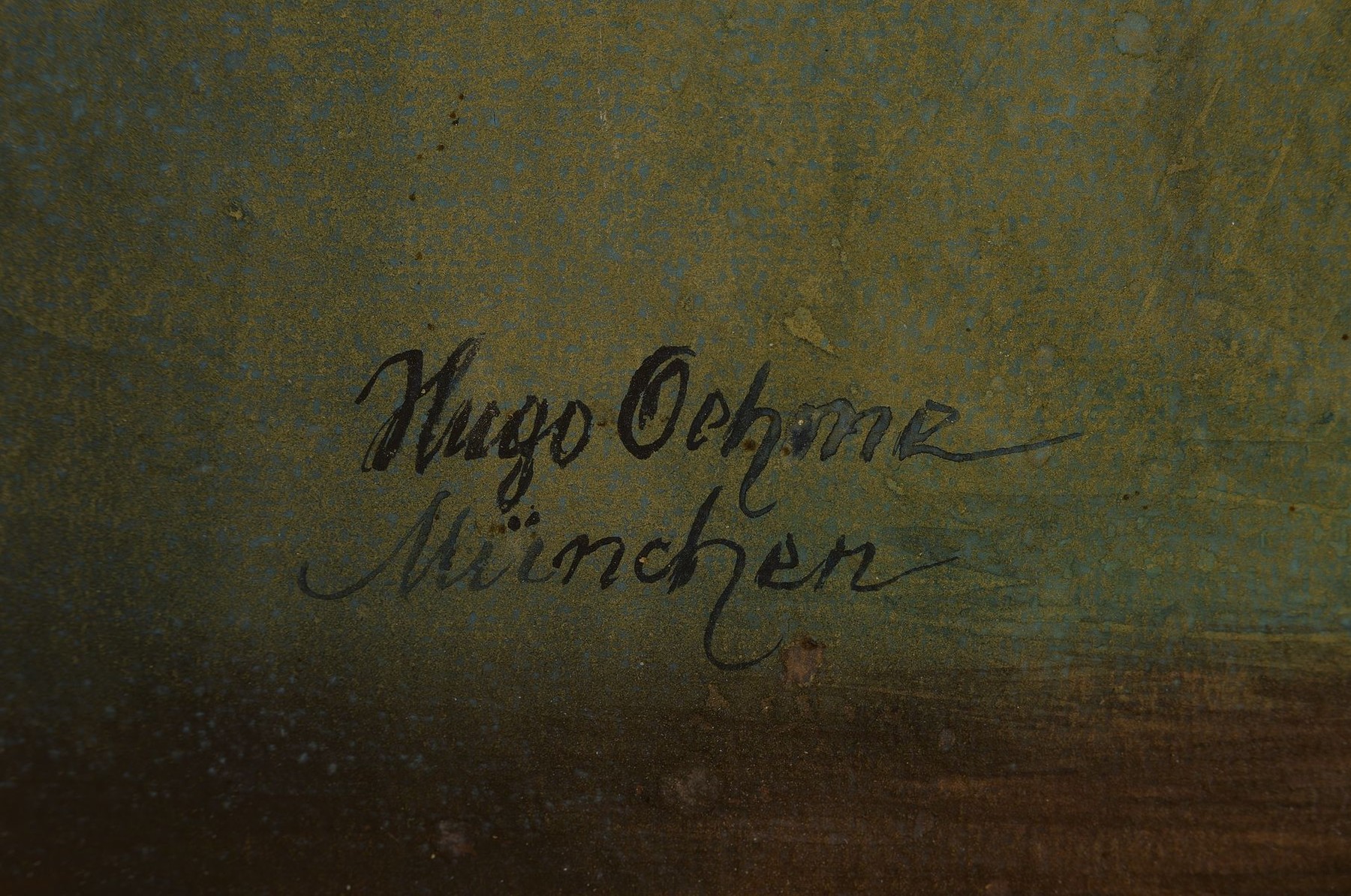 Detail a: Hugo Oehme, 1873 - 1952, Stillleben, Aquarell/Papier, re. unten signiert und bez. München, ca. 59 x 49 cm, Rahmen, Altersspuren