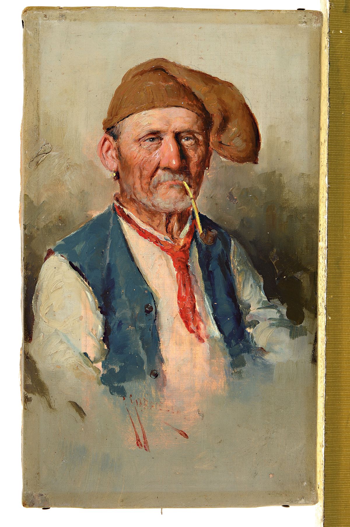 Detail k: Guiseppe Giardello, Italien, 19. Jh., Bauer mit Pfeife, Öl/Lwd, signiert, ca. 29 x 17 cm