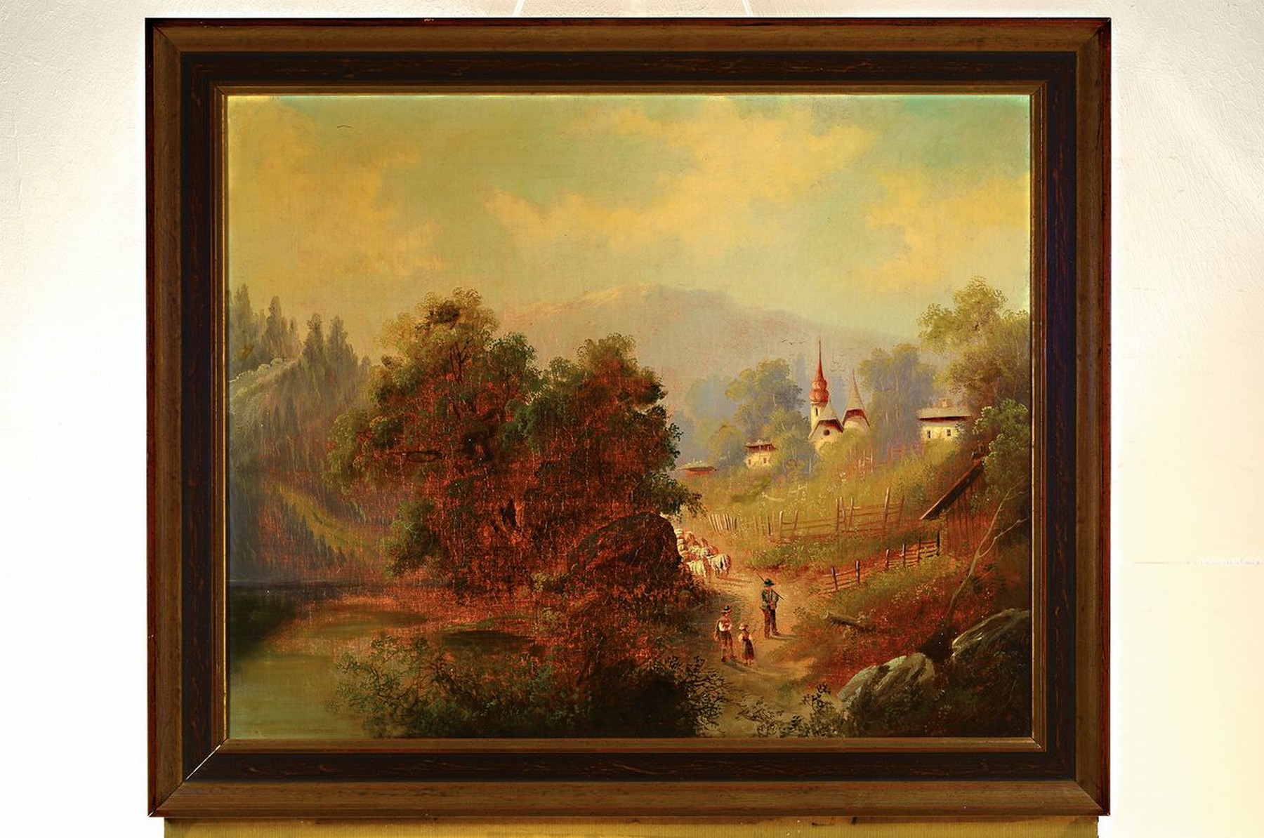 Detail k: G. Melzer, Spätromantischer Maler, 2. Hälfte 19. Jh., Partie bei Amstetten, Öl/Lwd, signiert, ca.55 x 68 cm, Rahmen