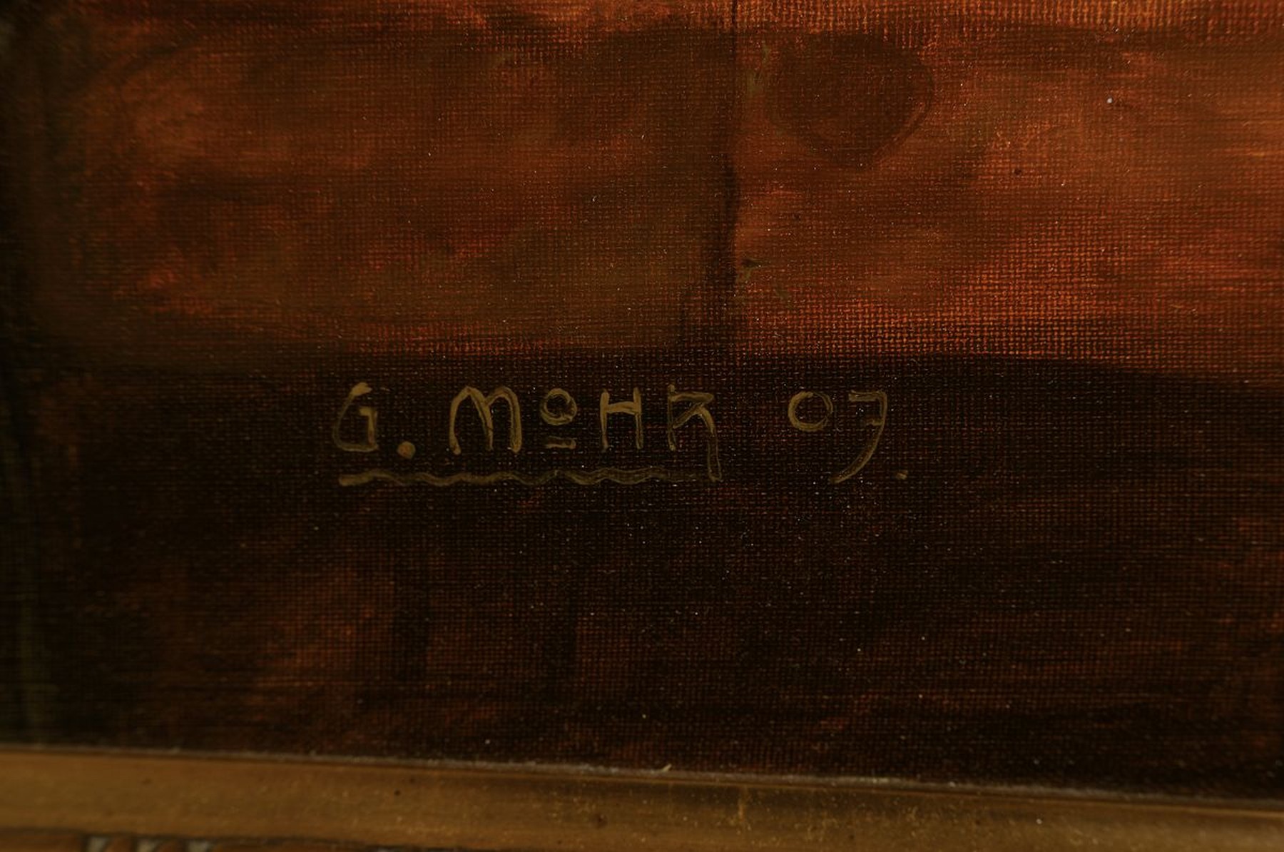Detail a: G. Mohr, Anfang 20. Jh., Stillleben mit Weintrauben und grünem Doppelhenkelgefäß, Öl/Malkarton, signiert und dat. 07, ca. 51 x 67 cm