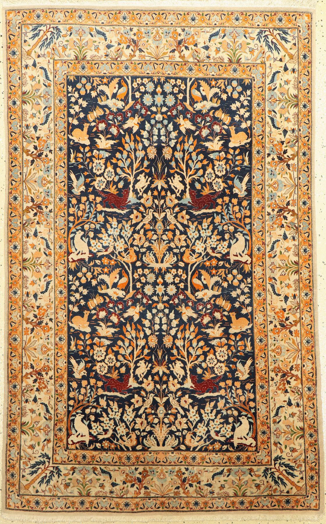 Nain fein(6 La), Persien, ca. 50 Jahre, Korkwolle mit Seide, ca. 170 x 107 cm, ca. 1,0Mio. Kn/qm, EHZ: 2-3