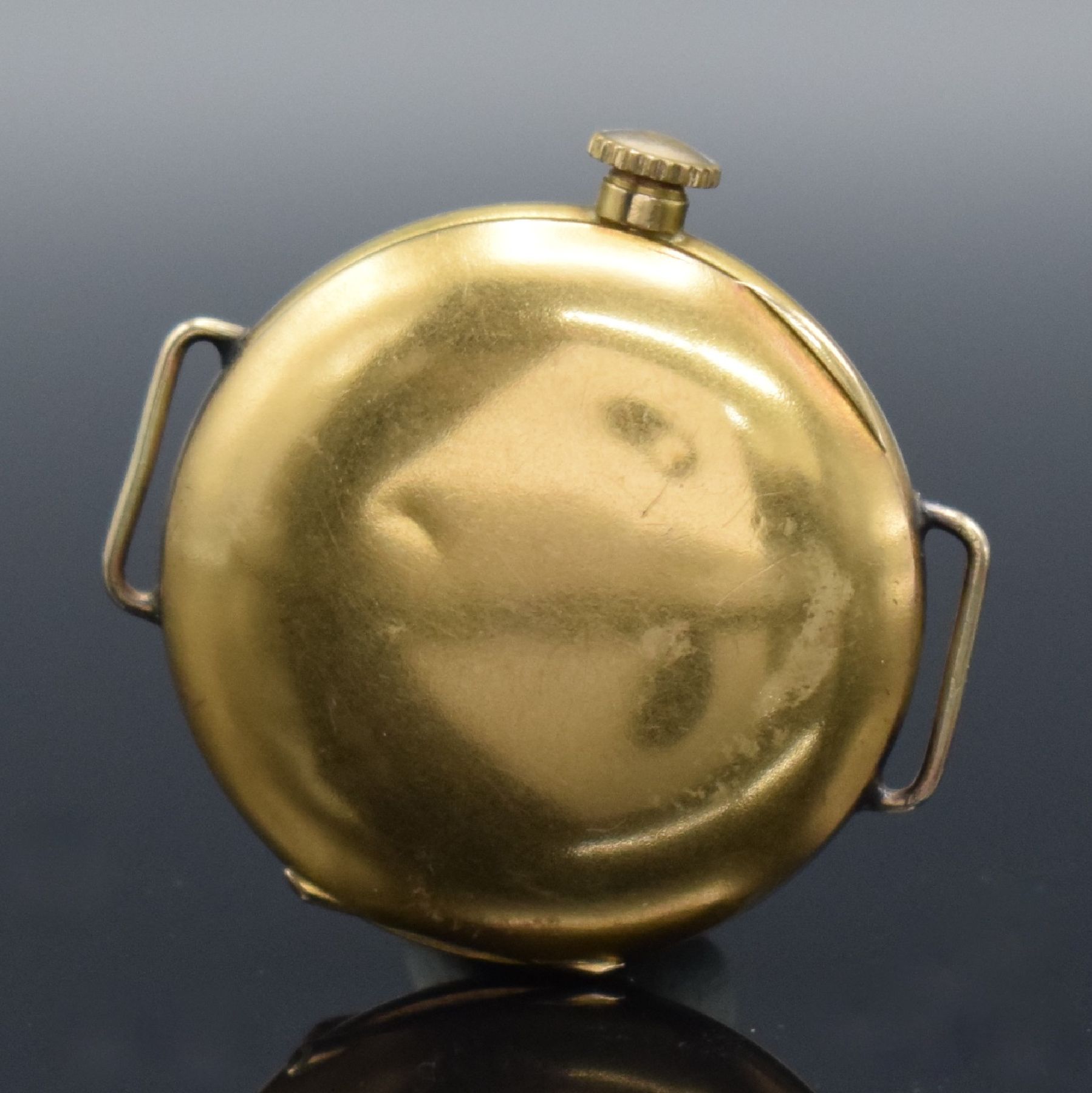 Detail h: Konvolut: 2 Damentaschenuhren in RG & GG 585/000, Schweiz um 1908, beide Emailzifferbl. m. röm. Std., 1 x EDEN 3-Deckel Gold Savonette umgebaut zur ...