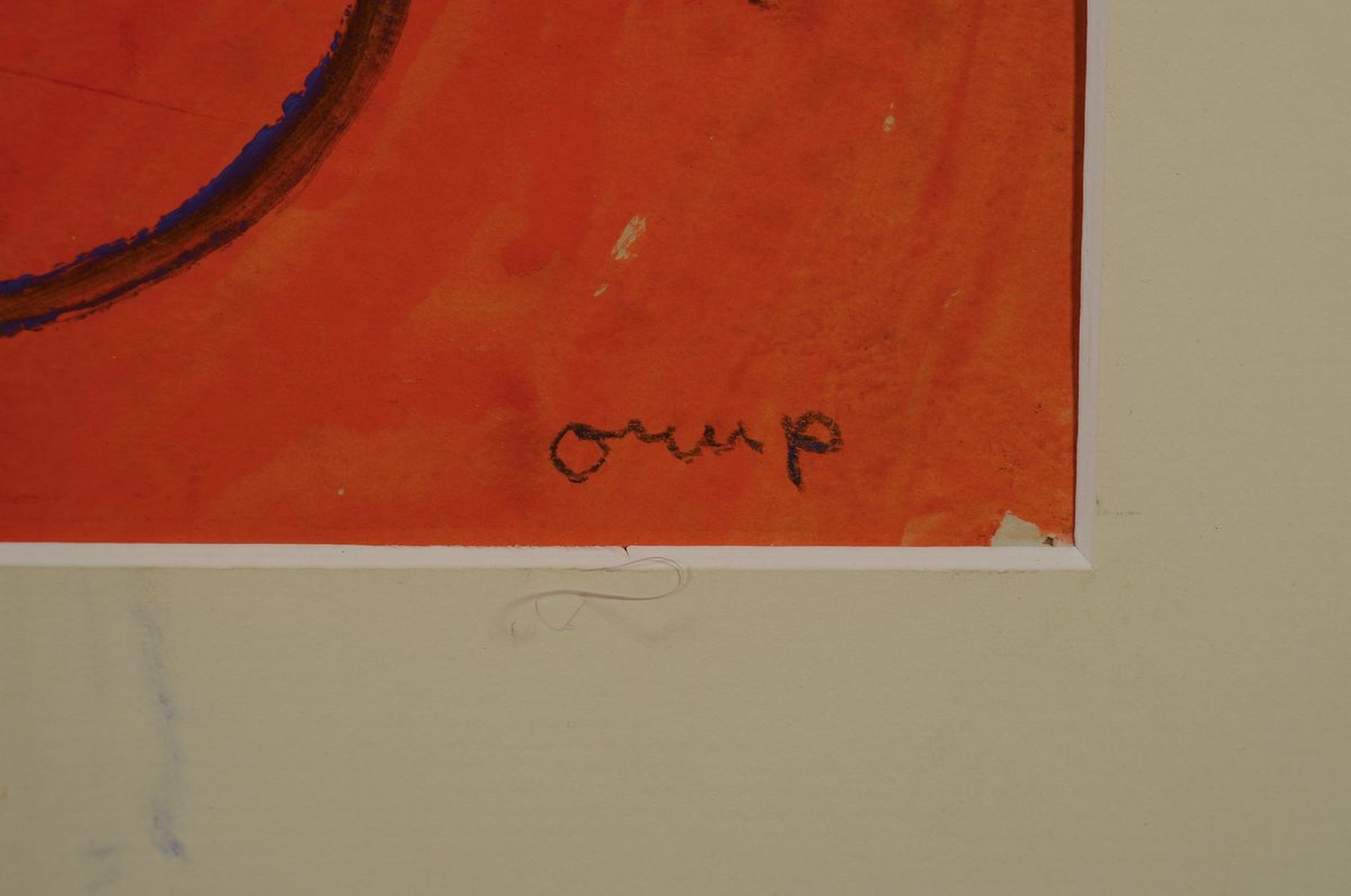 Detail a: Bengt Orup, 1916 - 1996, schwedischer Künstler, Mischtechnik, abstr. Porträt, signiert, 60 x 42 cm, l. Altersspuren