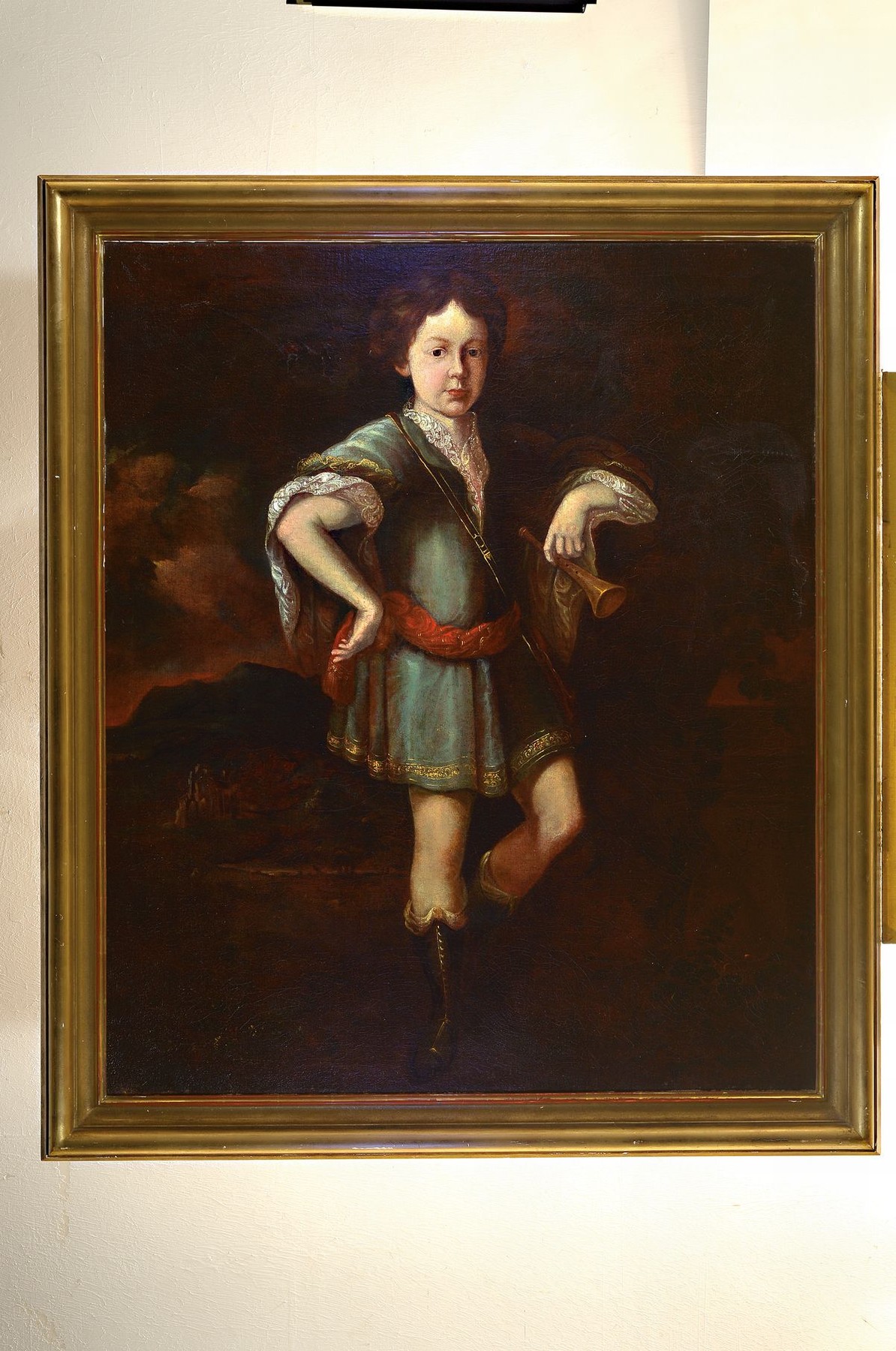 Detail k: Französischer Porträtist aus dem 17. Jh., wohl Porträt des jungen Herzog von Orleans, Philippe II in jungen Jahren, im Hintergrund ...