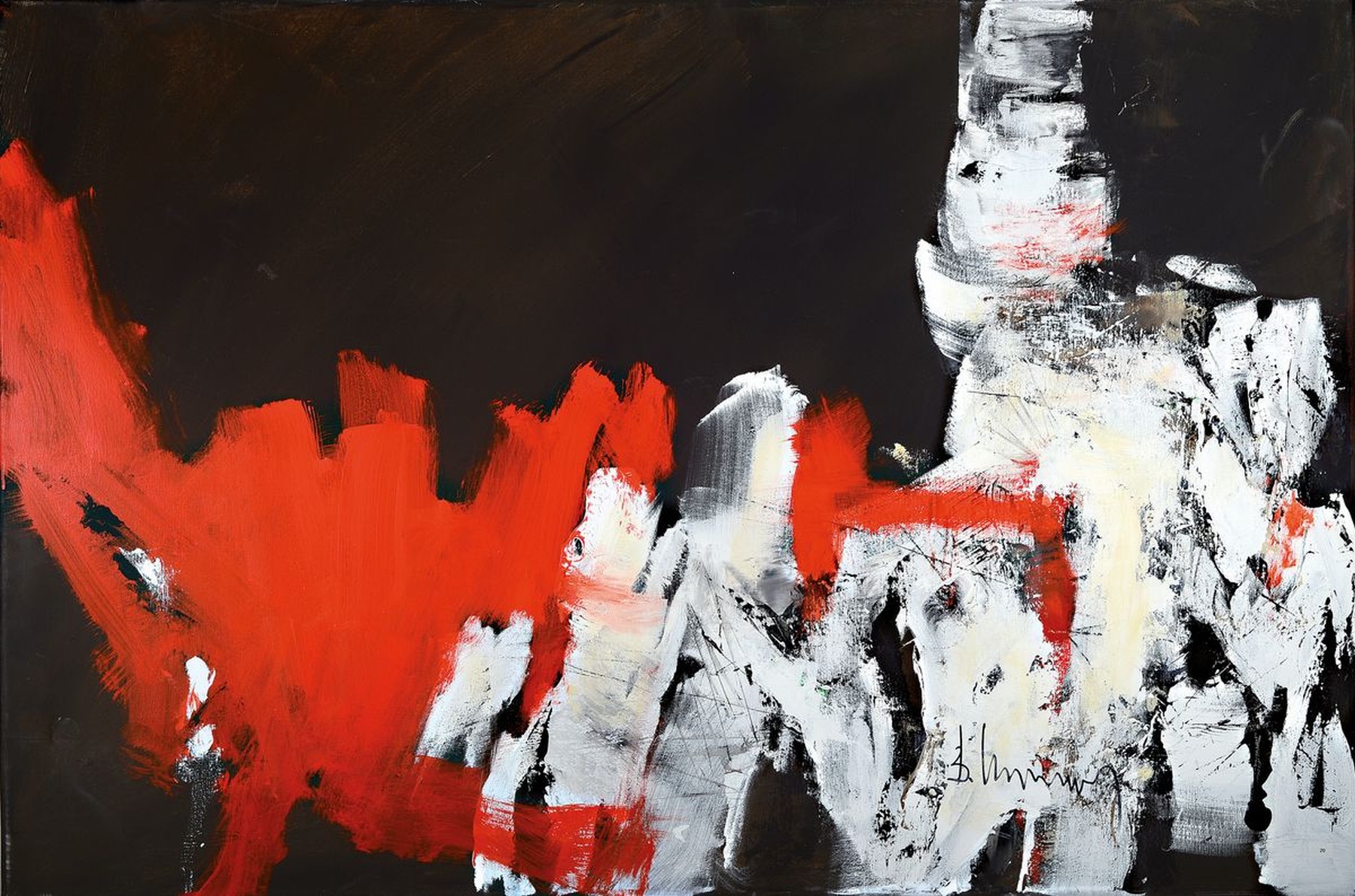 Bernd Klimmer, geb. 1941, lebt und arbeitet in Kaiserslautern, Akademiedozent, erfolgreicher Autor von Kunst-Büchern, Hier: Acryl/Lwd, rechts unten ...