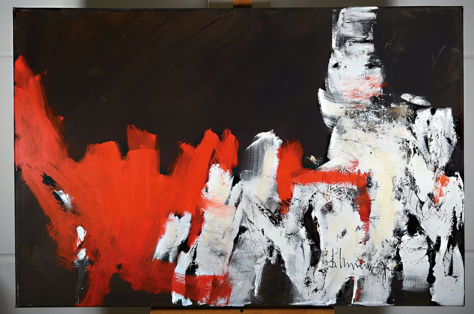 Detail k: Bernd Klimmer, geb. 1941, lebt und arbeitet in Kaiserslautern, Akademiedozent, erfolgreicher Autor von Kunst-Büchern, Hier: Acryl/Lwd, rechts unten ...