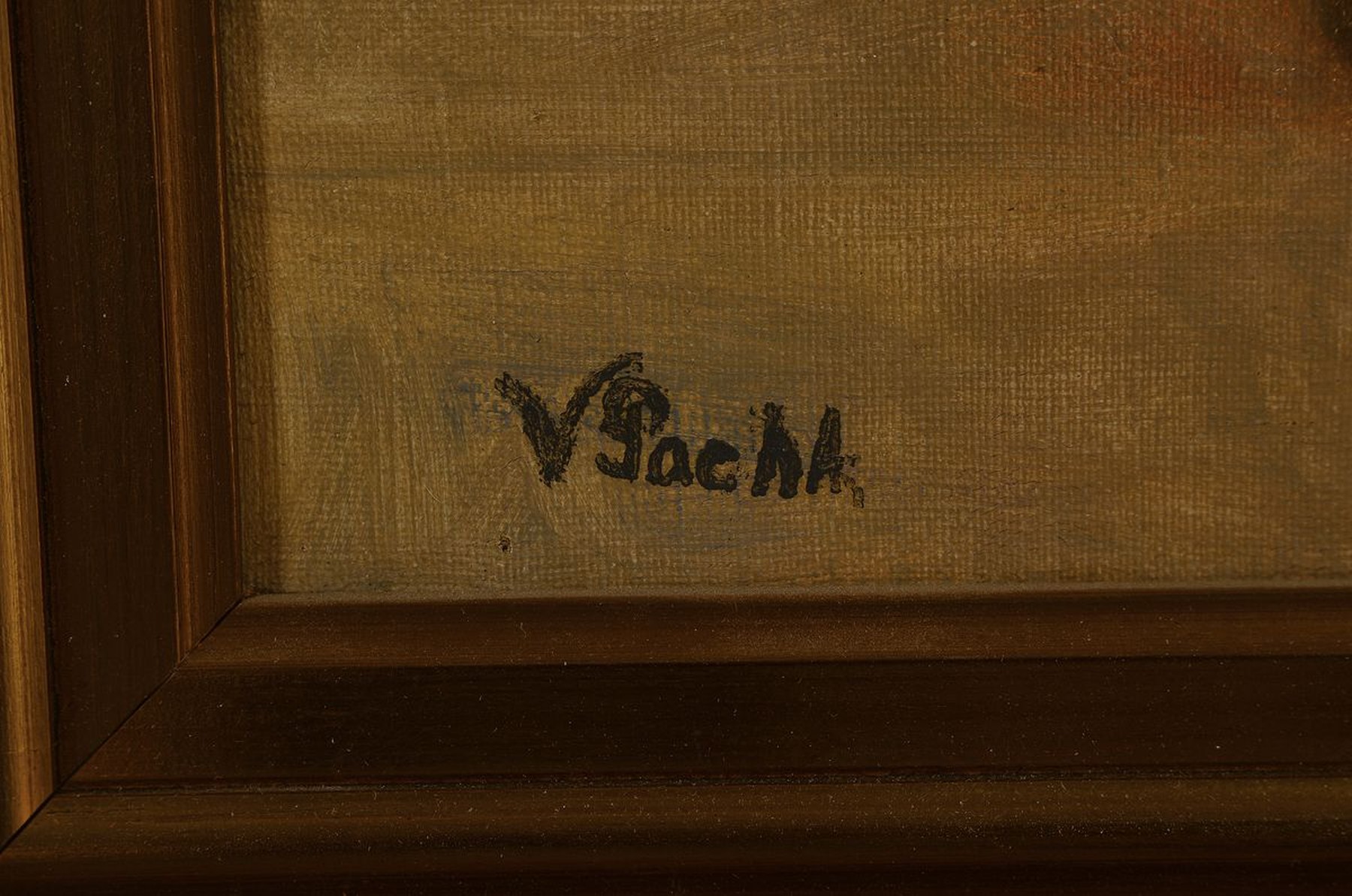 Detail a: Vilhelm Pacht, 1843 - 1912, dunkelhäutige Nonne vor orientalischer Landschaft, Öl/Lwd., zarte, fast pastellhafte Tonigkeit, im Gegensatz zum ...