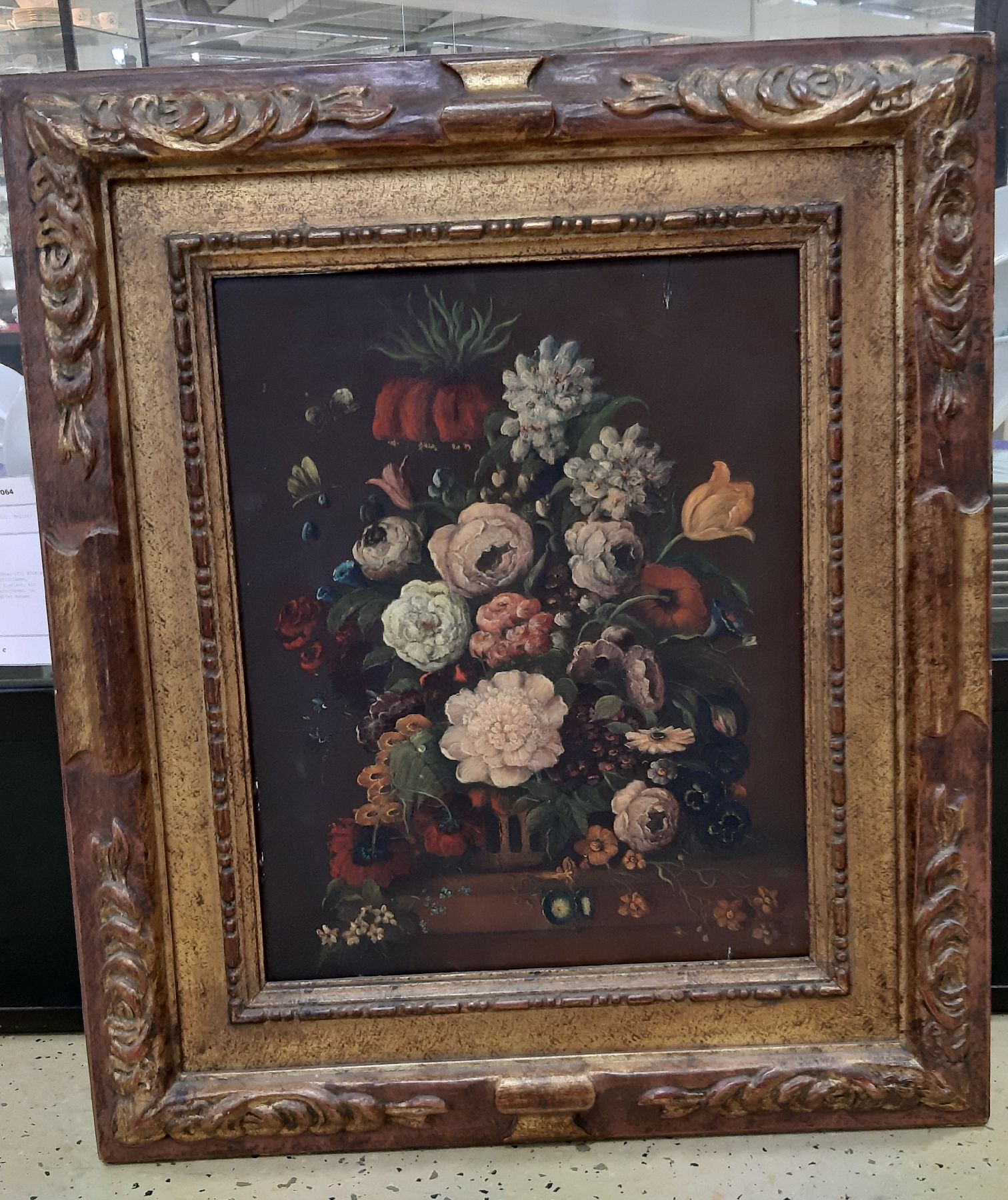 Detail b: Anton Weiss, 1801 Falkenau-1851 Böhmisch Leipa, Üppiges Blumenstillleben, Öl/Holz, rechts unten signiert, mit Oberflächen- und Altersschäden, ...
