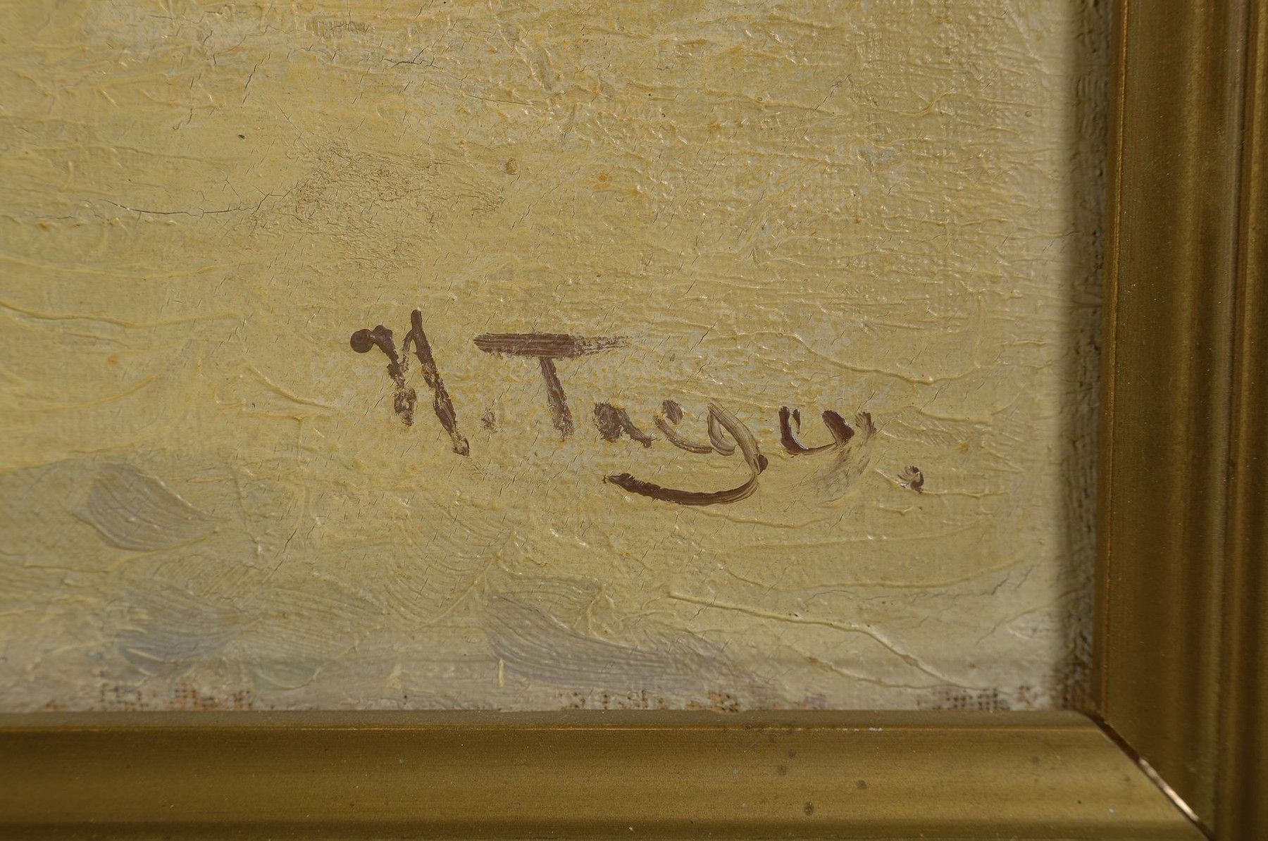 Detail a: Karl Hans Taeger, 1856 Neustadt/Sachsen - 1937 Lagebrück, Maler und Lehrer an der Kunstakademie Dresden, verschneite Winterlandschaft mit Hirsch, ...