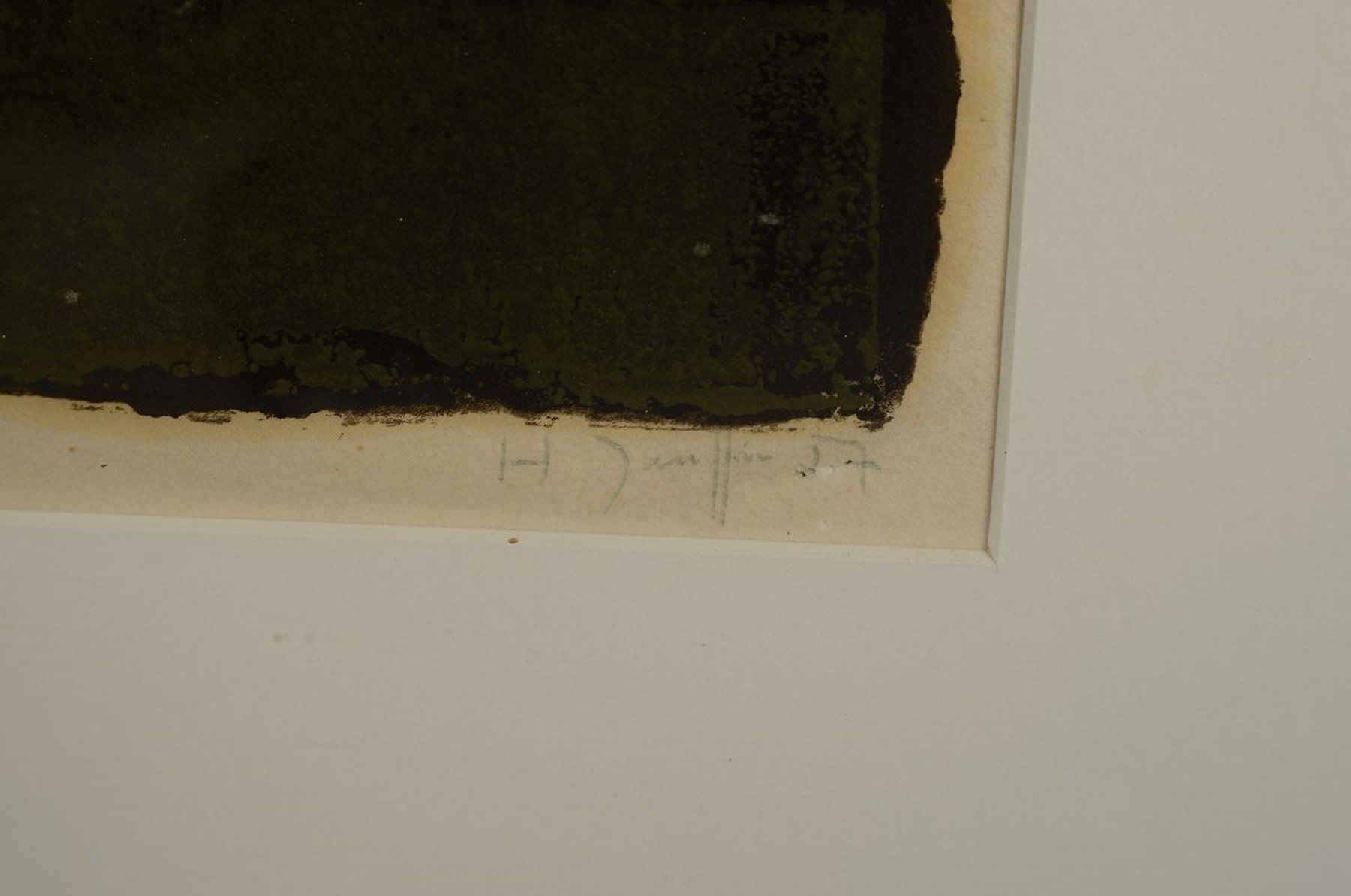 Detail a: Horst Janssen,1929-1995, "Beim Juwelier". Farbholzschnitt, 17/50, handsigniert, ca. 80 x 80 cm, unter Glas, Rahmen: 100 x 70 cm