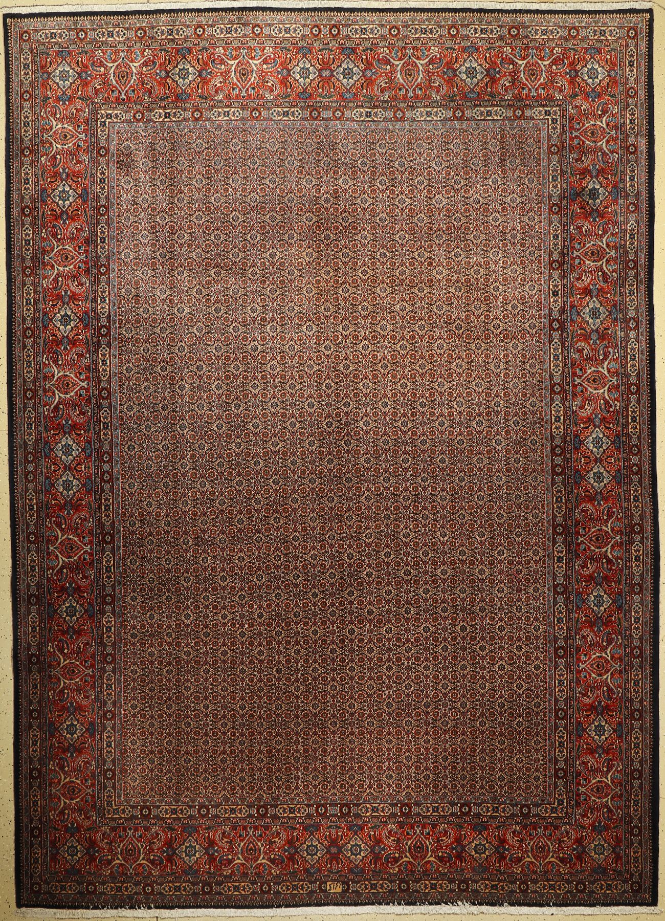 Mud fein Signiert, Persien, ca. 40 Jahre, Korkwolle, ca. 360 x 260 cm, fachkundig gereinigt, EHZ: 2