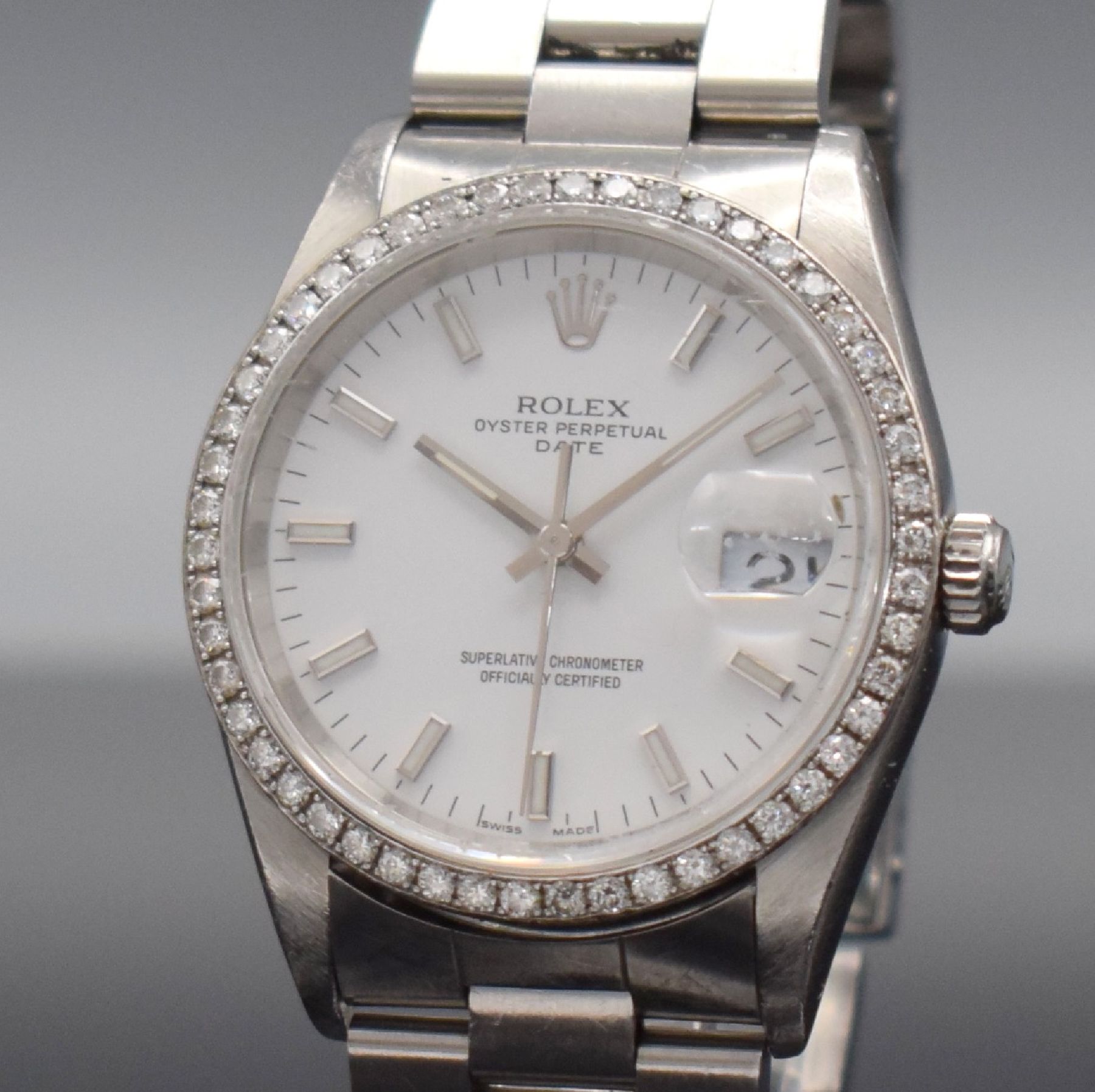 Detail c: ROLEX Armbanduhr Oyster Date Referenz 15210, Automatik, Schweiz um 1993, Chronometer der Superlative in Edelstahl, Lünette aufw. (auf Kundenwunsch ...