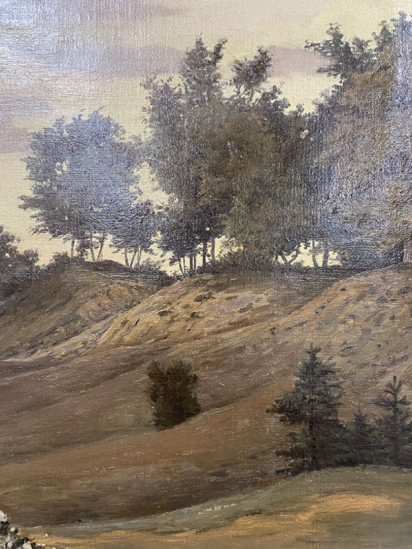 Detail f: Friedrich, Eugen Peipers, 1805 Stollberg bei Aachen - 1885 Frankfurt am Main, hier Landschaftsmalerei, Bau einer Straße seitlich wohl mit ...