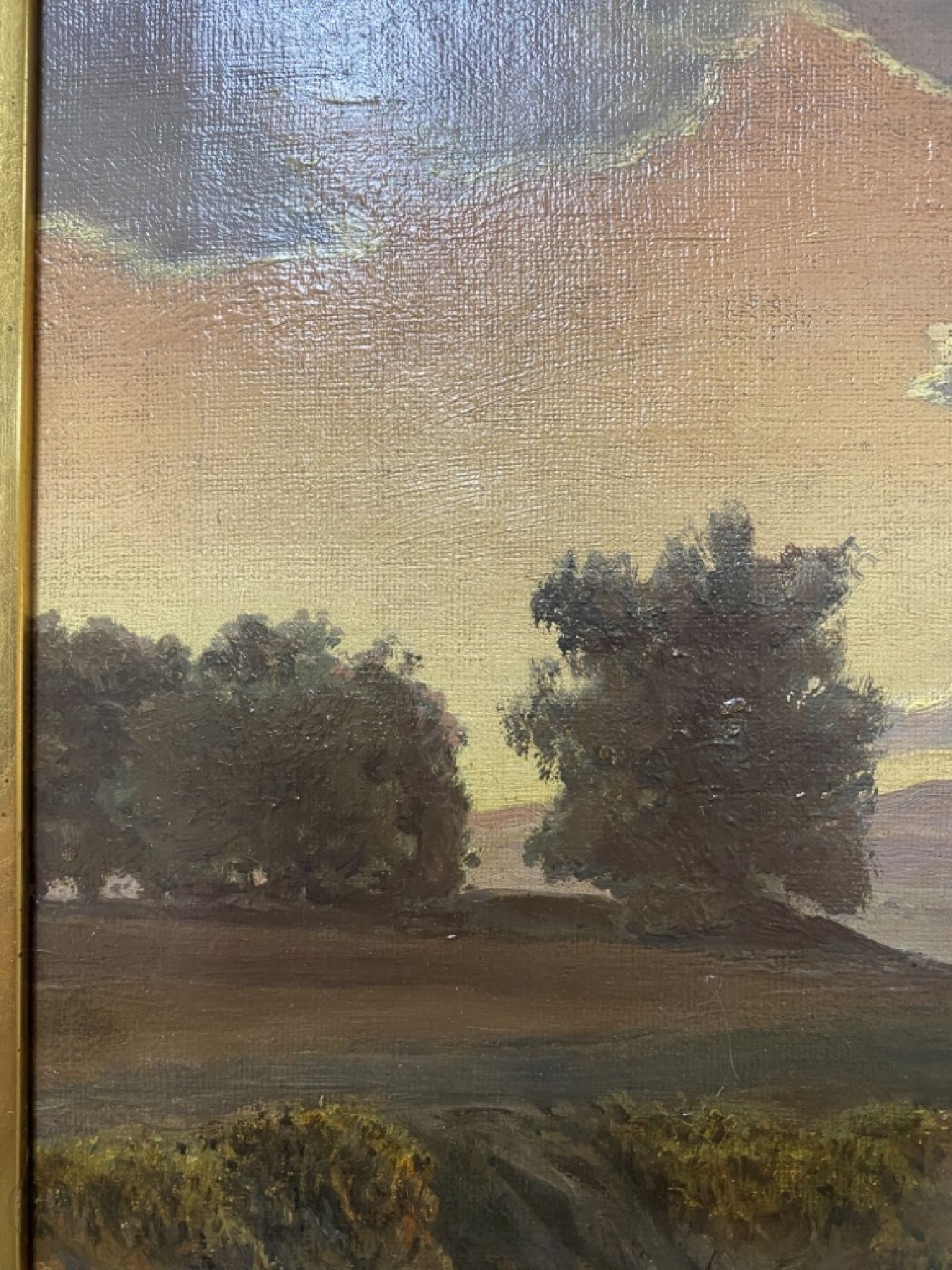 Detail h: Friedrich, Eugen Peipers, 1805 Stollberg bei Aachen - 1885 Frankfurt am Main, hier Landschaftsmalerei, Bau einer Straße seitlich wohl mit ...