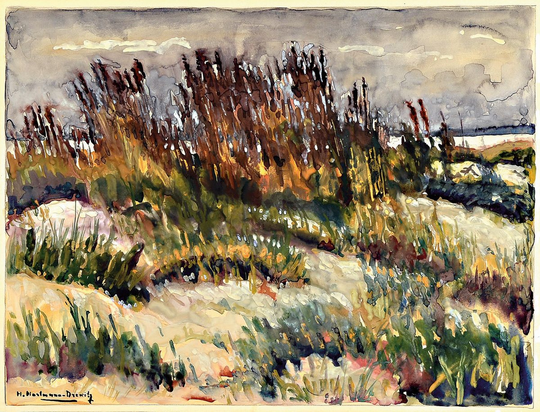 Hermann Hartmann-Drewitz, 1879 Berlin - 1966 Eutin, der Künstler war Mitglied der Berliner Sezession, ab 1918 auf Usedom-Wollin, nach dem Krieg ...