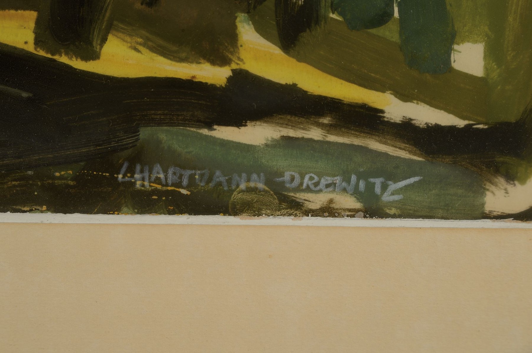 Detail a: Hermann Hartmann-Drewitz, 1879 Berlin - 1966 Eutin, der Künstler war Mitglied der Berliner Sezession, ab 1918 auf Usedom-Wollin, nach dem Krieg ...