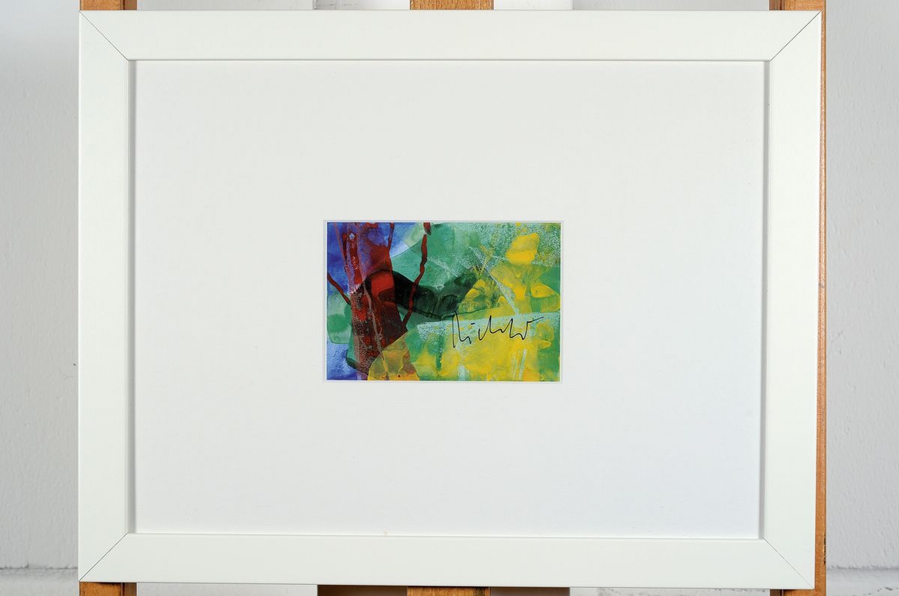 Detail k: Gerhard Richter, geb. 1932, Postkartenmultiple, Farboffset, handsigniert, unter Glas gerahmt, R. Gesamt ca. 35x45 cm