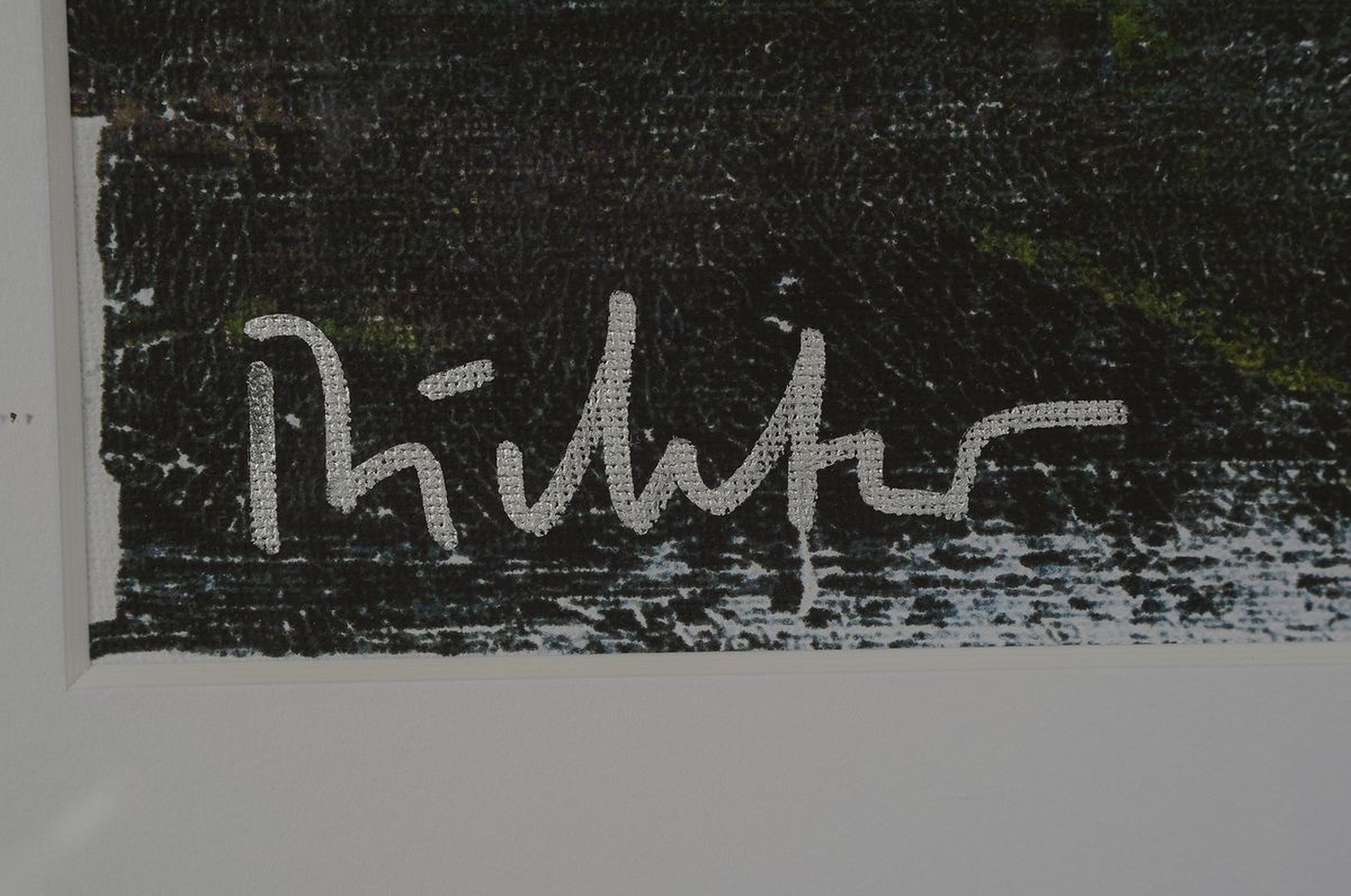 Detail a: Gerhard Richter, geb. 1932, Giclee druck auf Lwd, mit Silberstift signiert, unter Glas gerahmt, gesamt ca. 32x42 cm