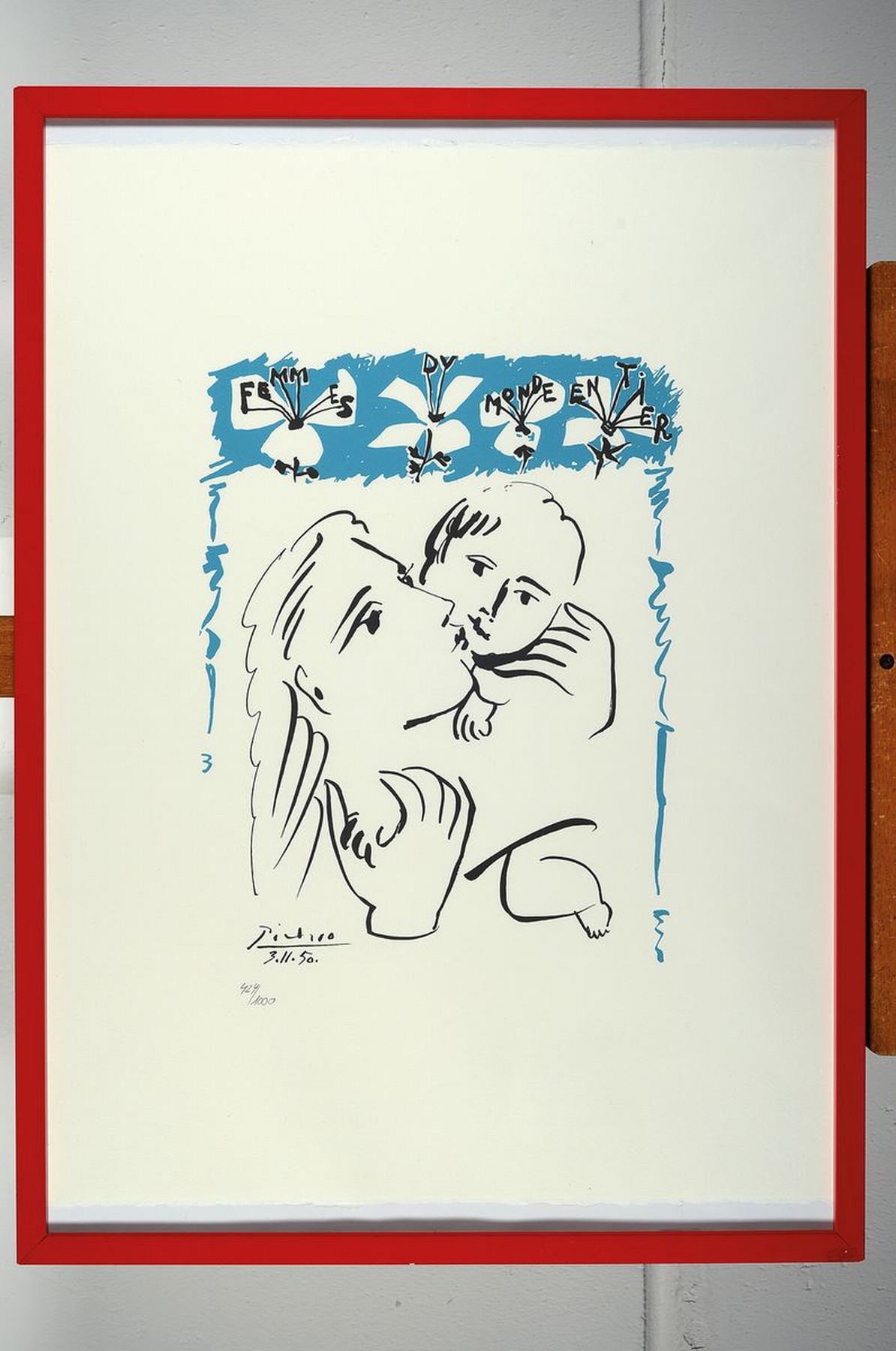 Detail k: Pablo Picasso, 1881- 1973, Femme du Monde entier, Kunstdruck auf Bütten nach einem Gemälde von 1950, im Druck signiert, handnummeriert 424/1000, ...