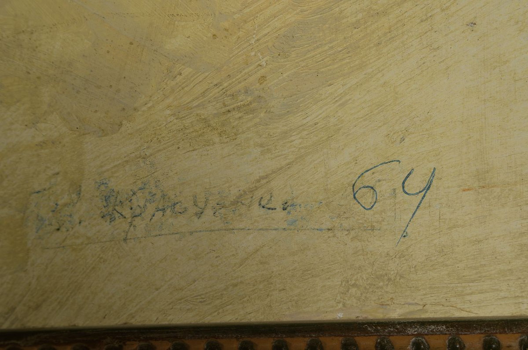 Detail a: Grigory Kravchenko, geb. 1930, dat. 1964, Promenade am Fluss, Öl/Karton, re.u. signiert und dat., Rahmen, ca.80x58 cm