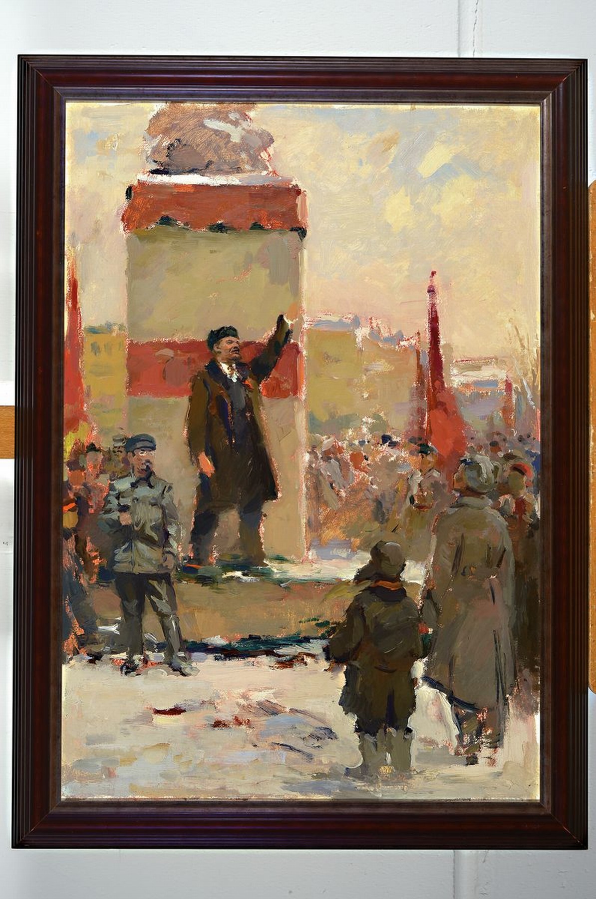 Detail k: Evsei Isaakovich Reshin, 1916-1978, Lenin, Öl/Malkarton, rückseitig bezeichnet, dat. 1969, Rahmen, ca. 60x55 cm