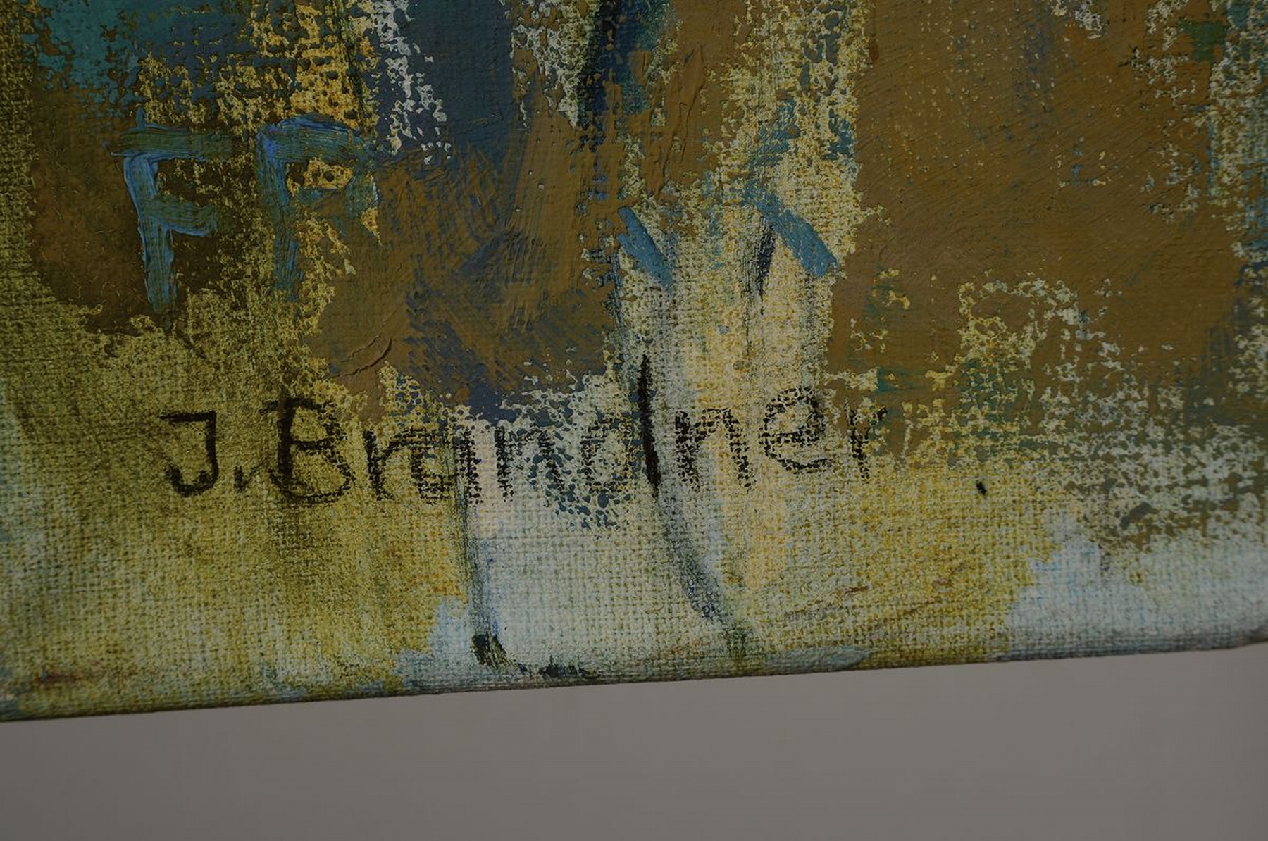 Detail a: Ingeborg Brandner, geb. 1920, tätig in Dörrenbach, Ansicht aus der Pfalz, Öl/Lwd, links unten signiert, ca. 60x80cm