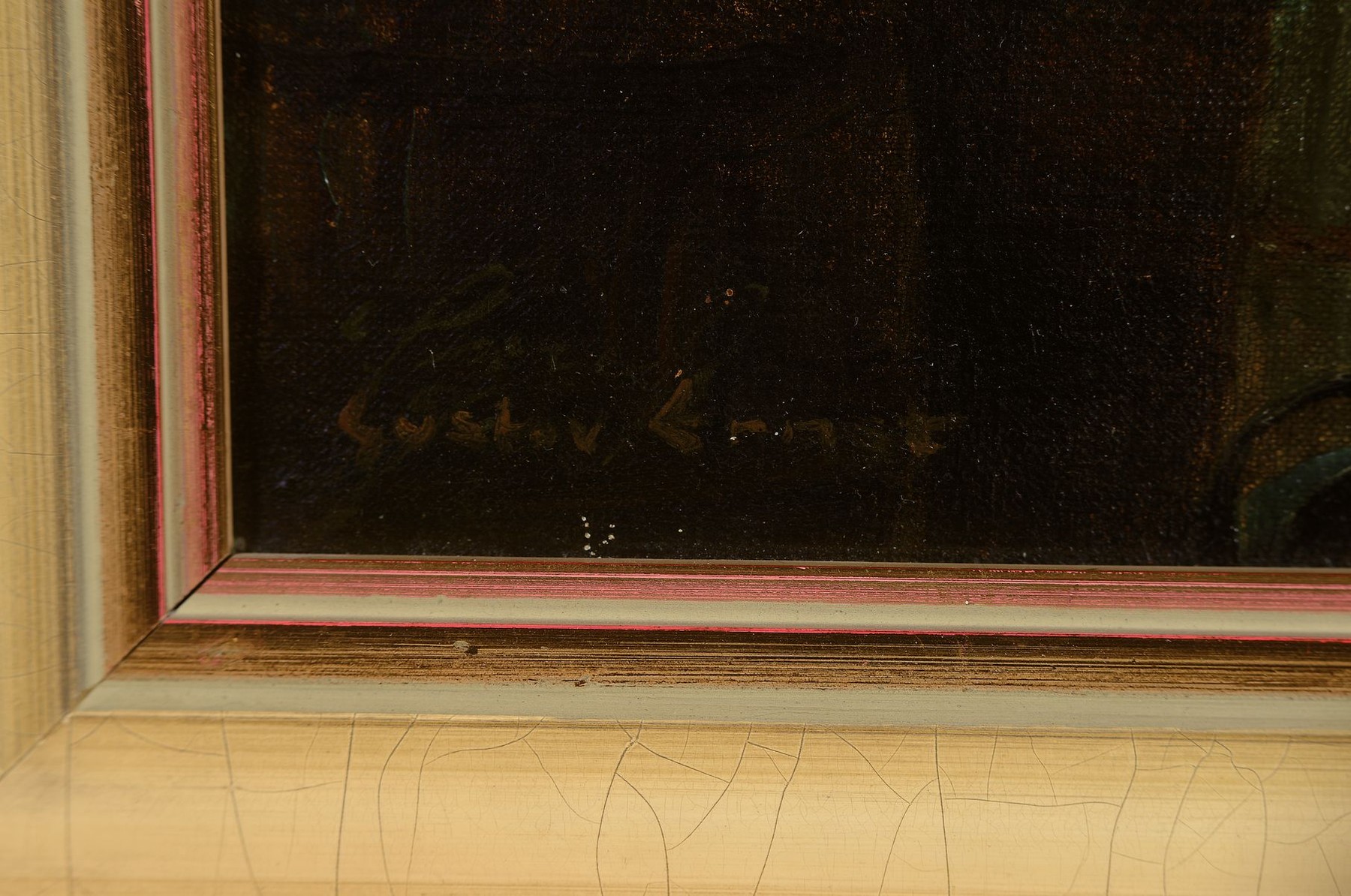 Detail a: Gustav Ernst, 1858 Elsterberg-1945 Bad Dürkheim, Weinprobe im Keller, reiche Beschreibung von fünf Genießern in verschiedener stiltypischer Pose ...