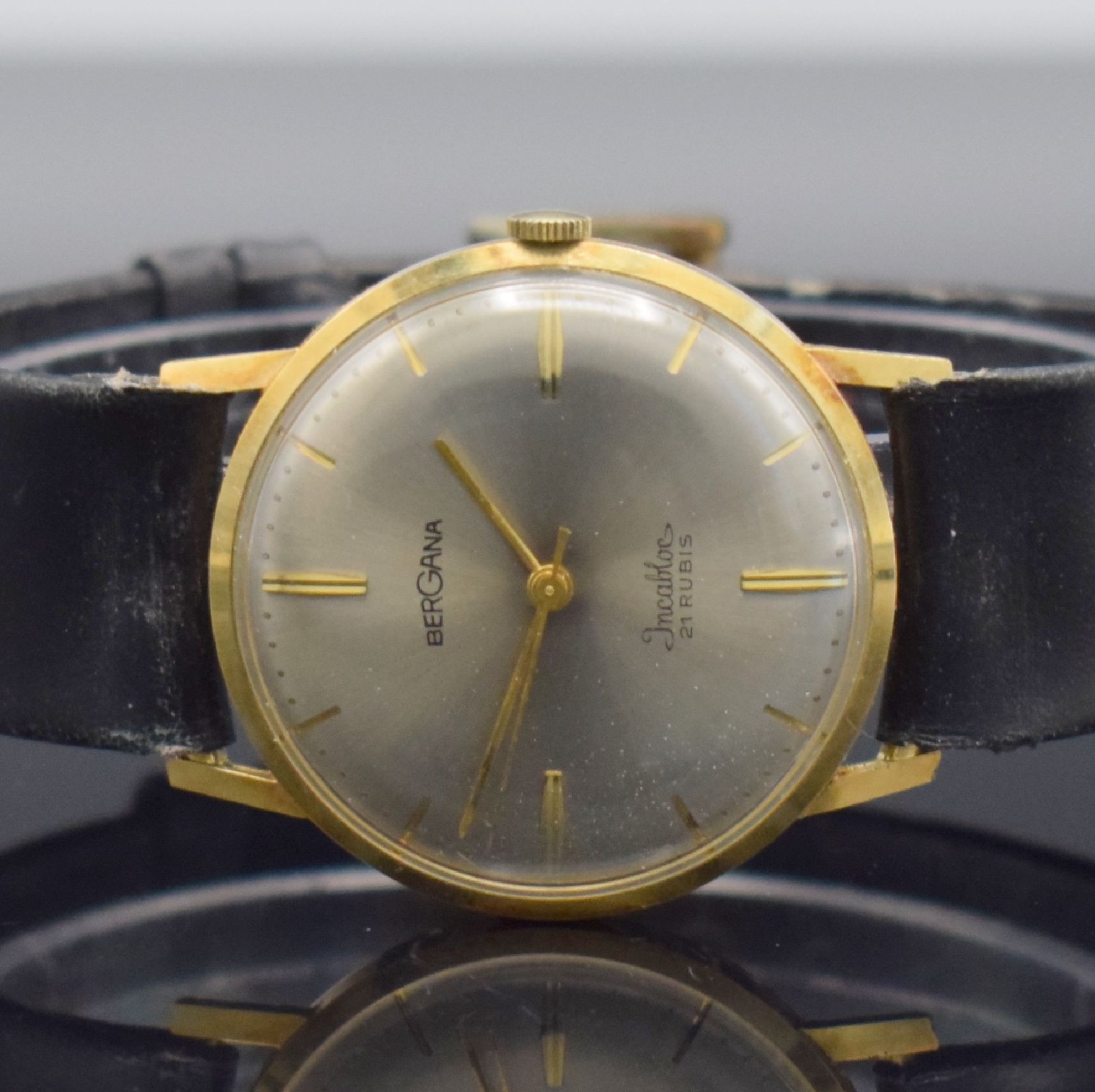 Detail e: Konvolut 2 BERGANA Herrenuhren in GG 585/000 & 1 x JUNGHANS Meister vergoldet, Deutschland um 1960, Handaufzug/Automatik, gedr. Geh., silb. ...